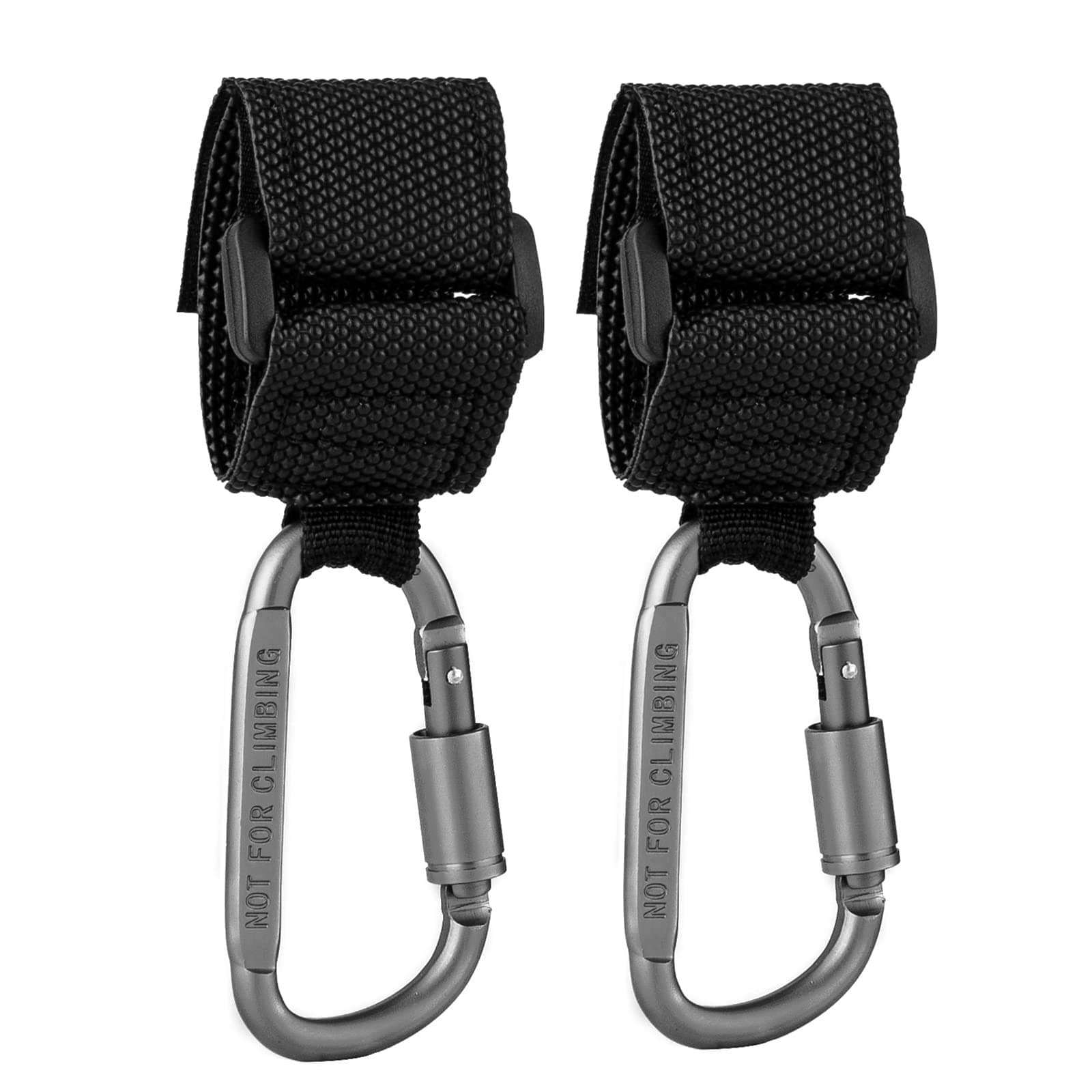 Longomat Strap, Clip or Hang a Diaper Bag to Your Pram or Buggy - Black, 2 Pack