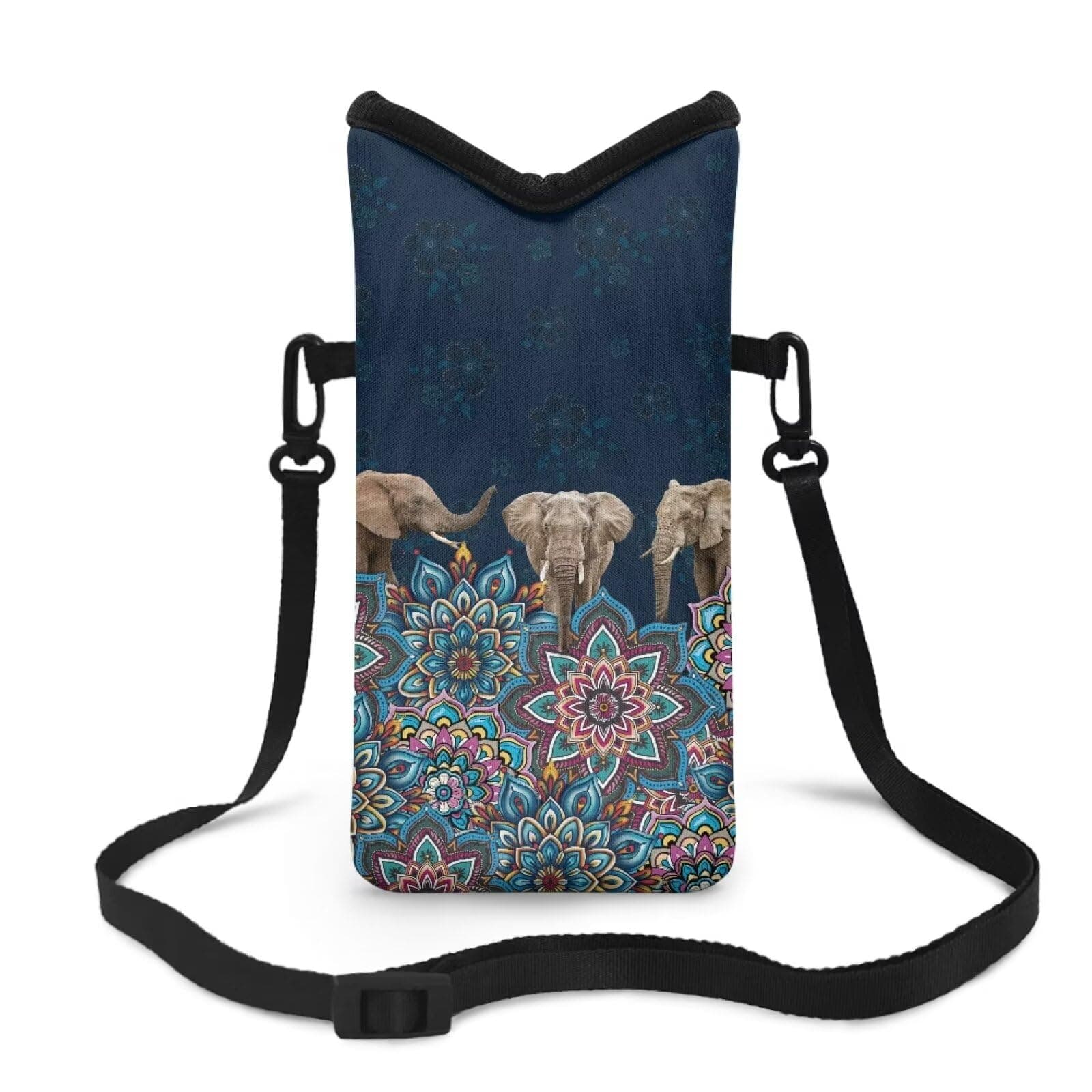Suobstales Boho Mandala Elephant Print Phone Sleeve Phone Card Holder for Women Men Portable Wallet Credit Cell Phone Case Card Holder Mobile Protection for Most Smartphones