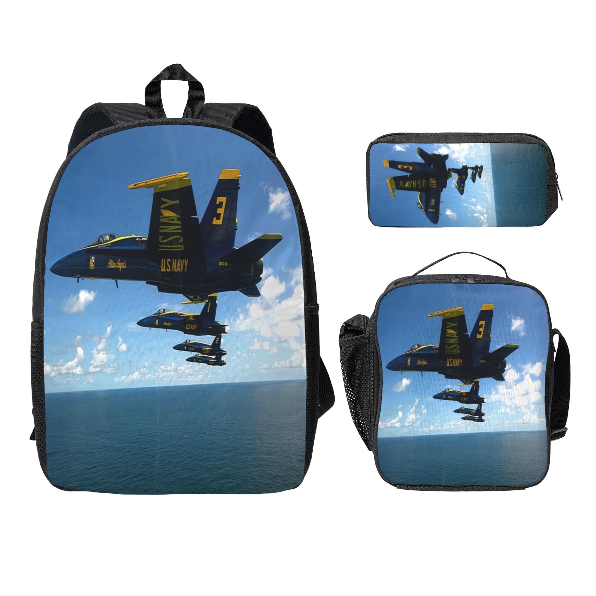 DAAGETCV 3Pcs Backpack Unisex Adjustable Backpacks,Travel Laptop Backpack, Black-3, One Size