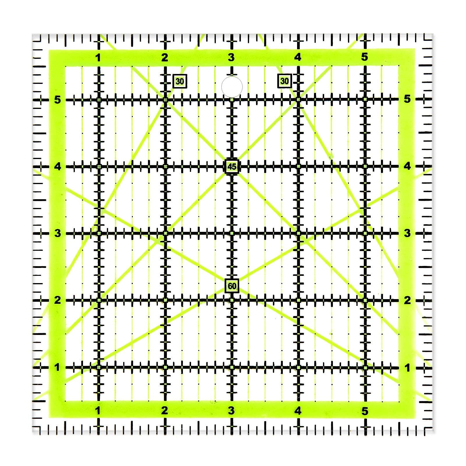 UOOU Quilting Ruler (6"X6") 1 Pack, Square Quilting Rulers Fabric Cutting Ruler Acrylic Quilters Rulers Clear Mark for Easy Precision Cutting and Crafts Quilting and Sewing