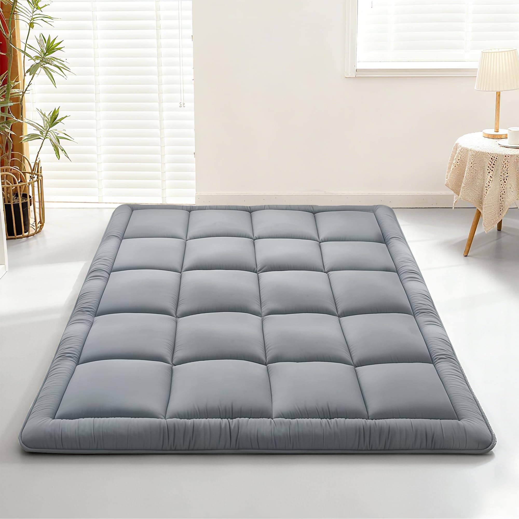ALPSWAN Queen Size Grey Japanese Floor Mattress Futon, Sleeping Pad