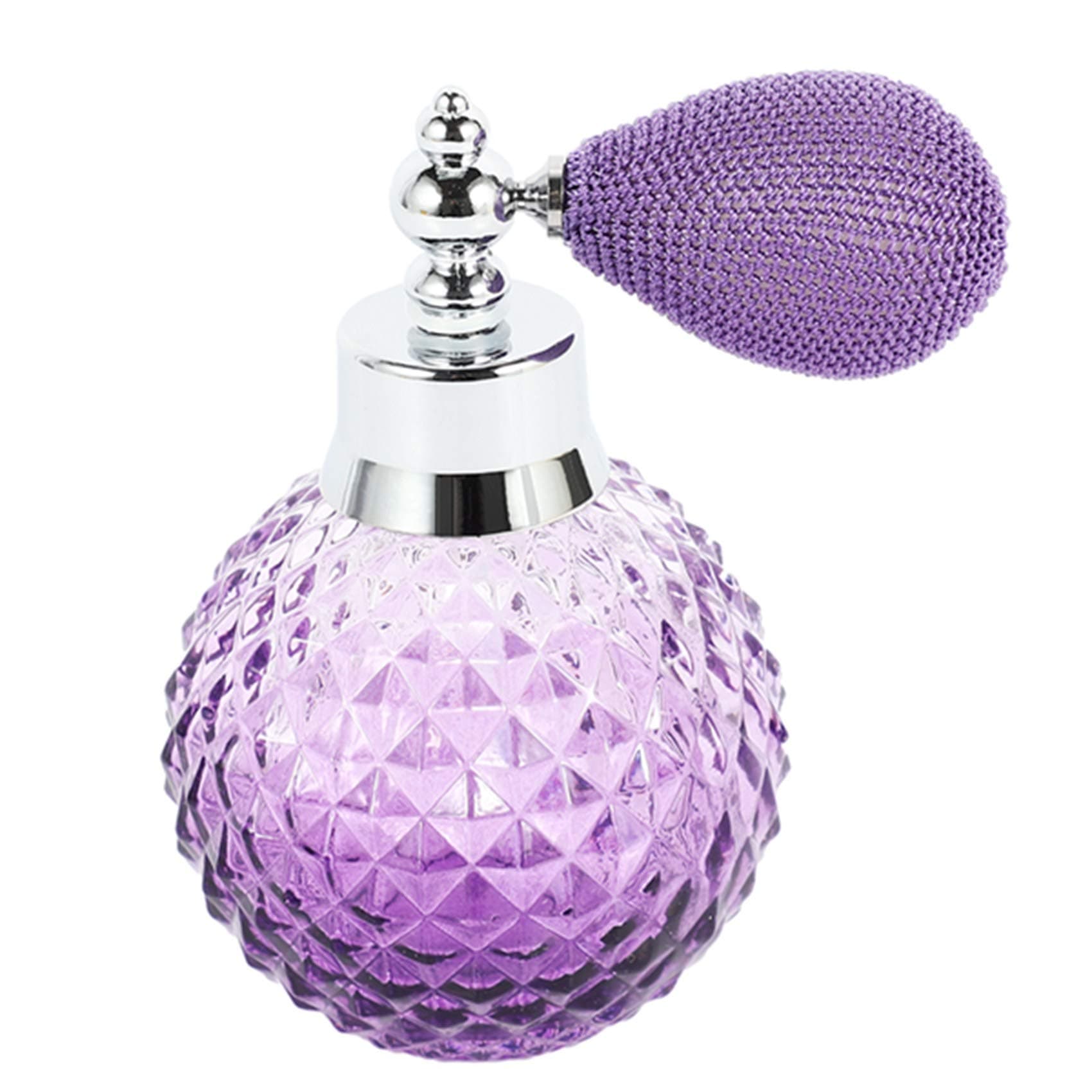pizarra 110ML Vintage Crystal Perfume Bottle White Short Atomizer Refillable Glass