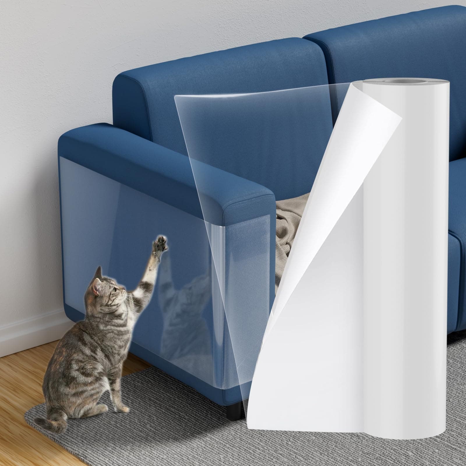 Anti Cat Scratching Scratch Furniture Protector (Roll 118" × 11.8")