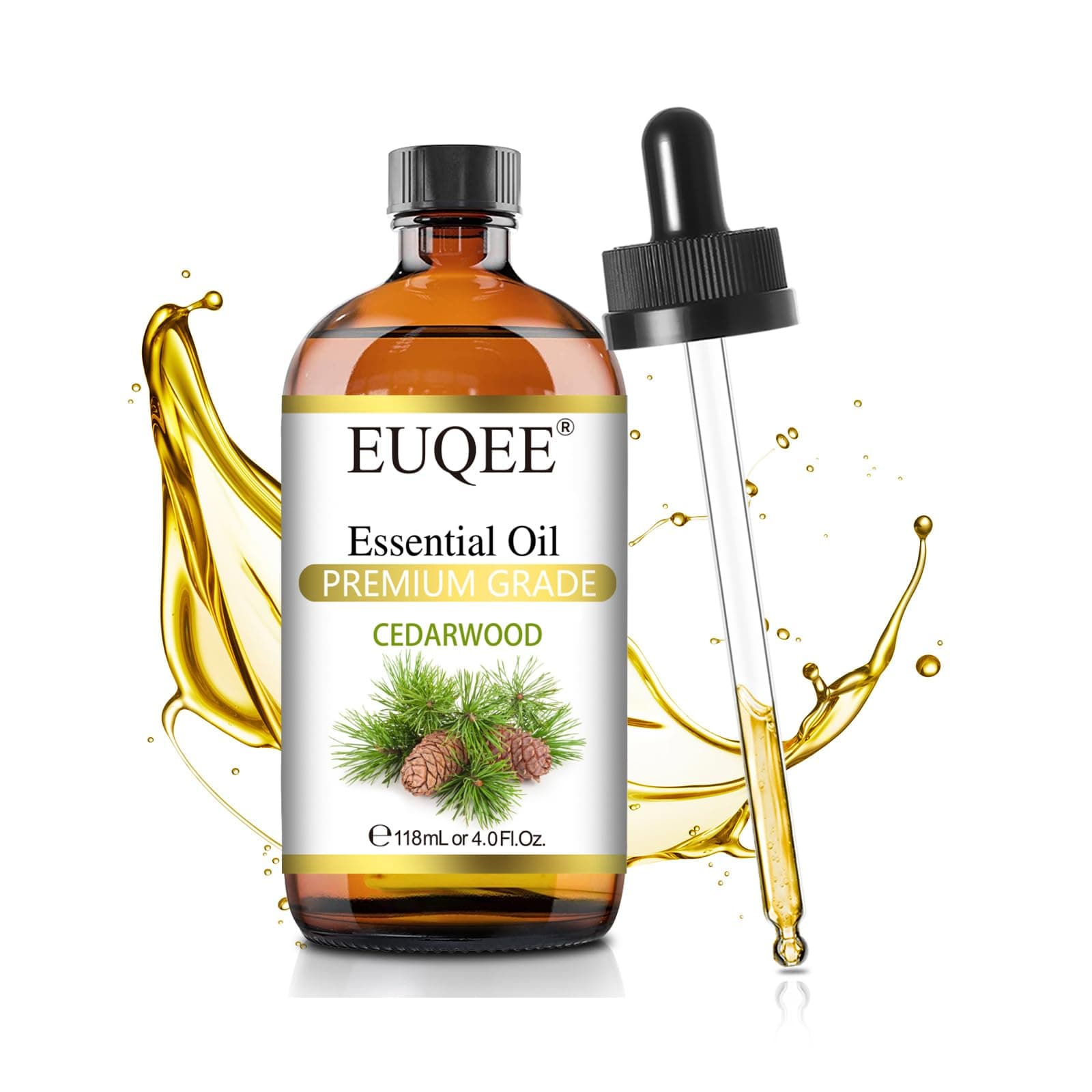 EUQEE Cedarwood Essential Oil 4Fl oz Cedarwood Oils for Diffuser, Hair Skin