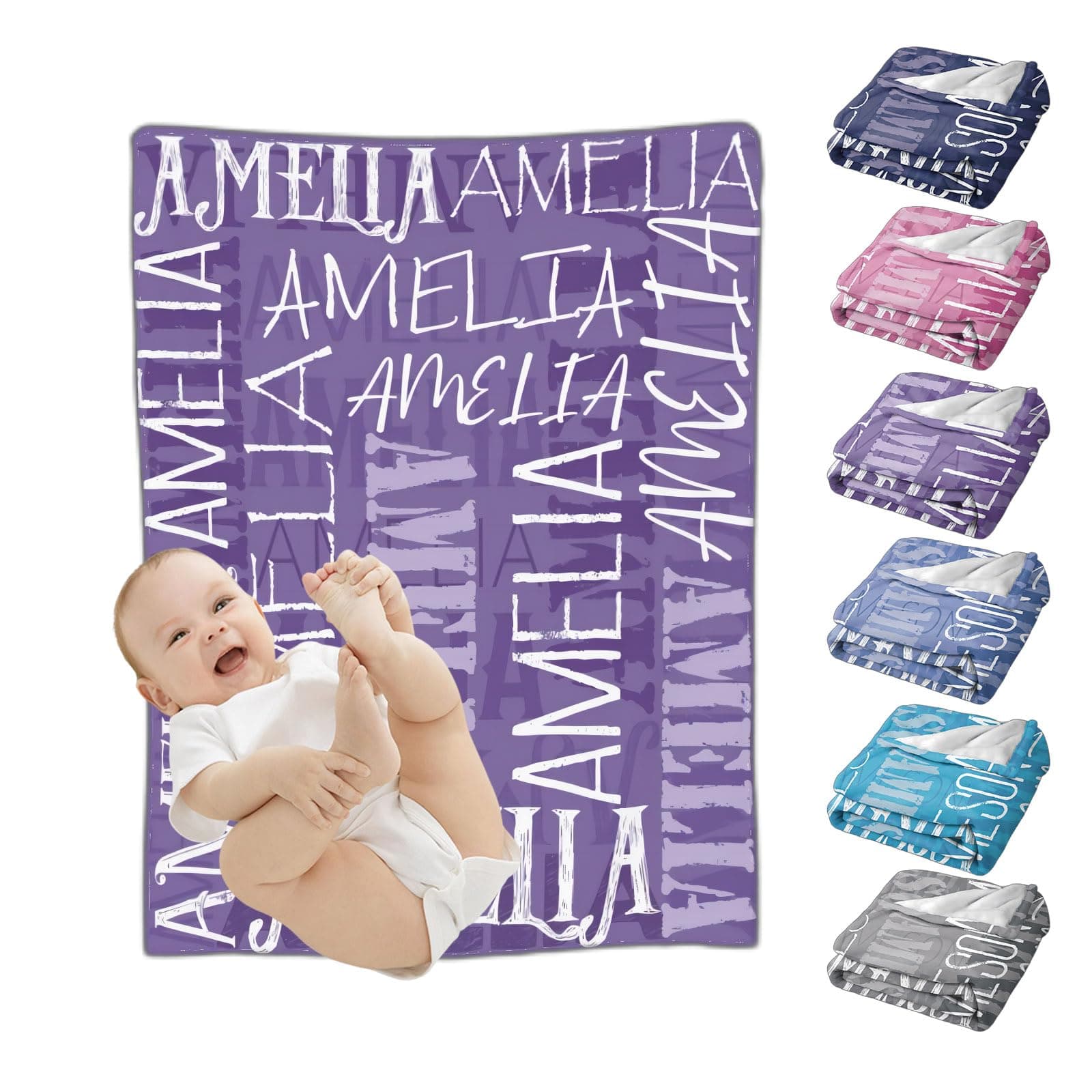 WAJL POD Custom Baby Blankets for Girls Boys Kids Personalized Baby Girl Boy Kids Gifts