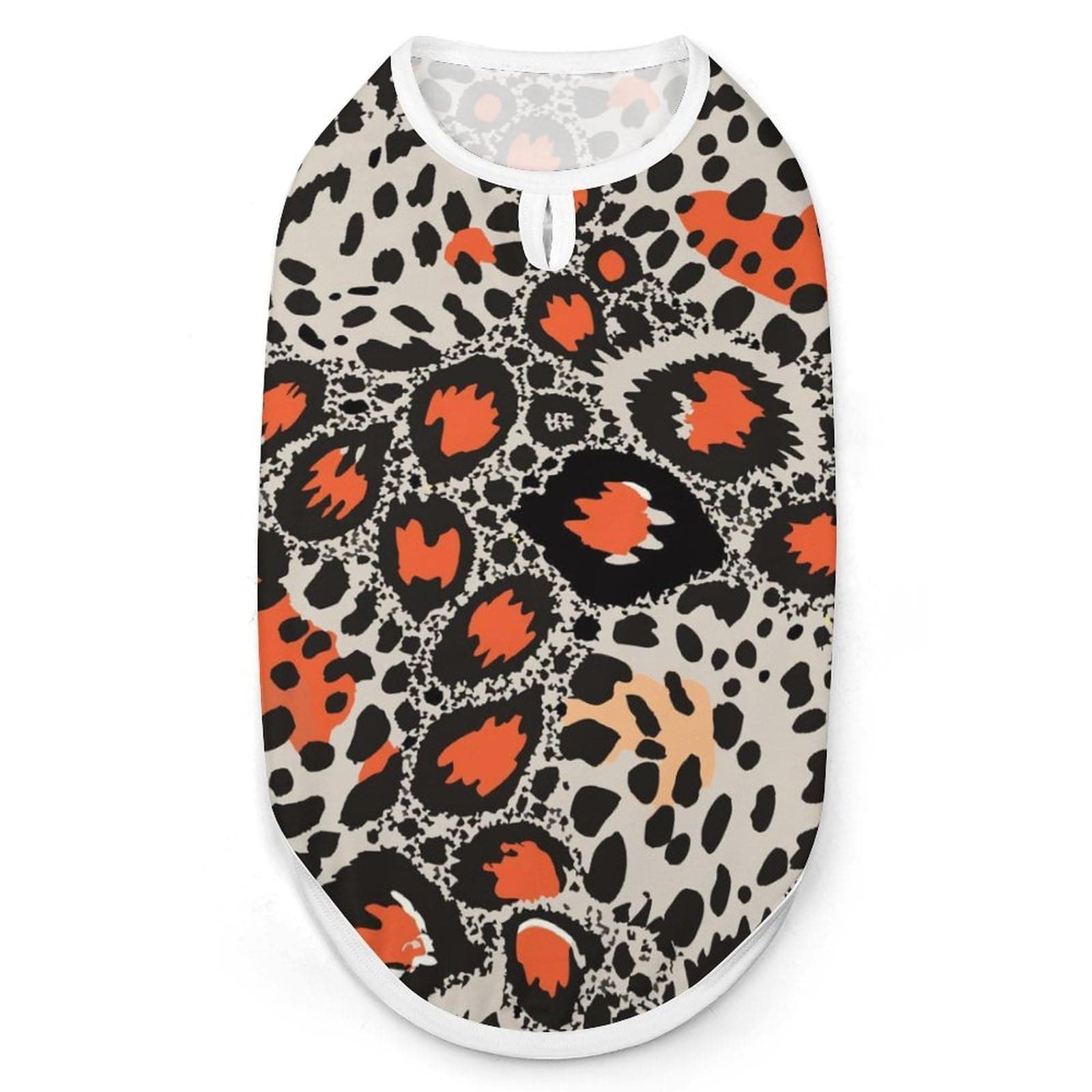 Leopard Animal Skin Pattern Halloween Dog Clothes Dog Shirt Novelty Sleeveless Pet Vest for Small, Medium, and Large Breeds 2XL