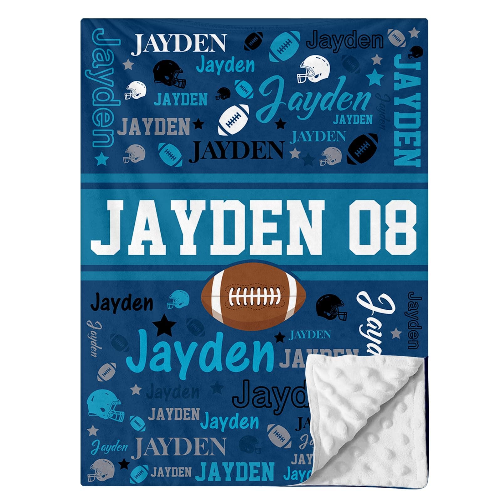 Dyoart Custom Baby Football Blanket: Personlized Sport Design Flannel Nursery Blanket for Baby Unisex,Perfect Newborn Gift Infant Swaddling Blanket with Name(30”x40)