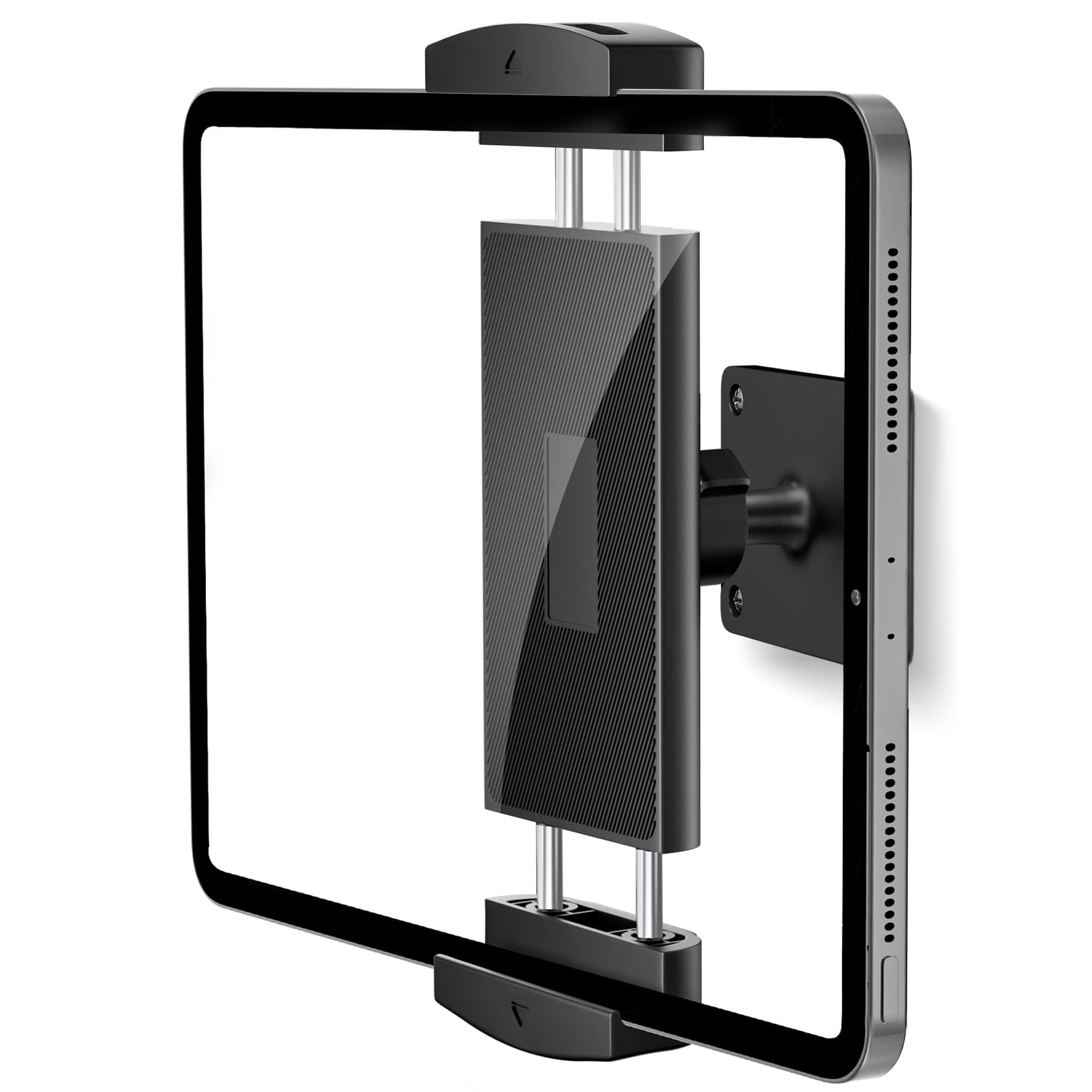 Tablet Wall Mount Holder, 360° Rotating iPad Wall Mount for 4.7"-12.9" Devices, Aluminum Base Stand Compatible with iPad Pro/Air/Mini, iPhone, Samsung Galaxy Tab, Kindle – Kitchen, Gym, Office