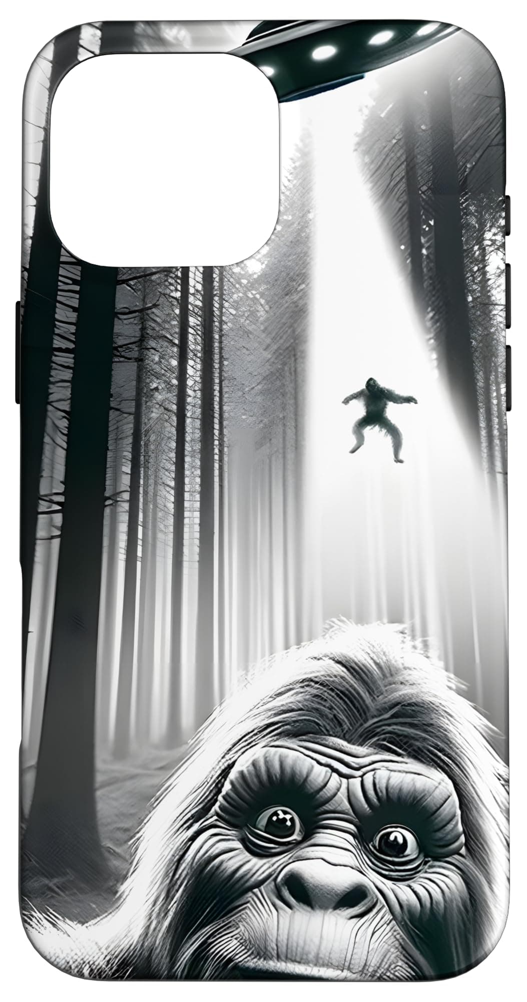 Bigfoot With UFO | Funny Sasquatch Selfie Case for iPhone 16 Pro Max