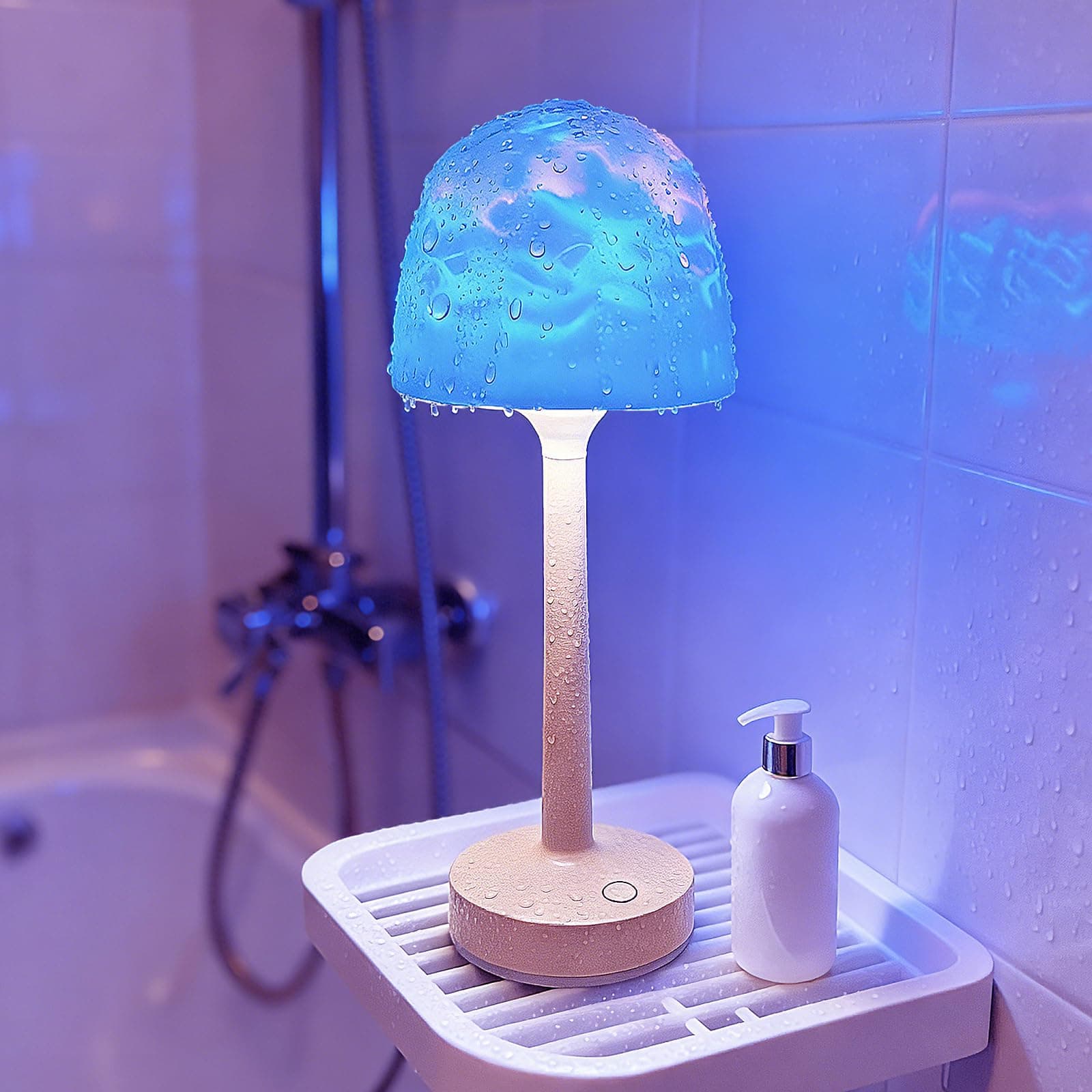 IP54 Waterproof Shower Lamp, Rechargeable Cordless Table Lamp (Khaki)