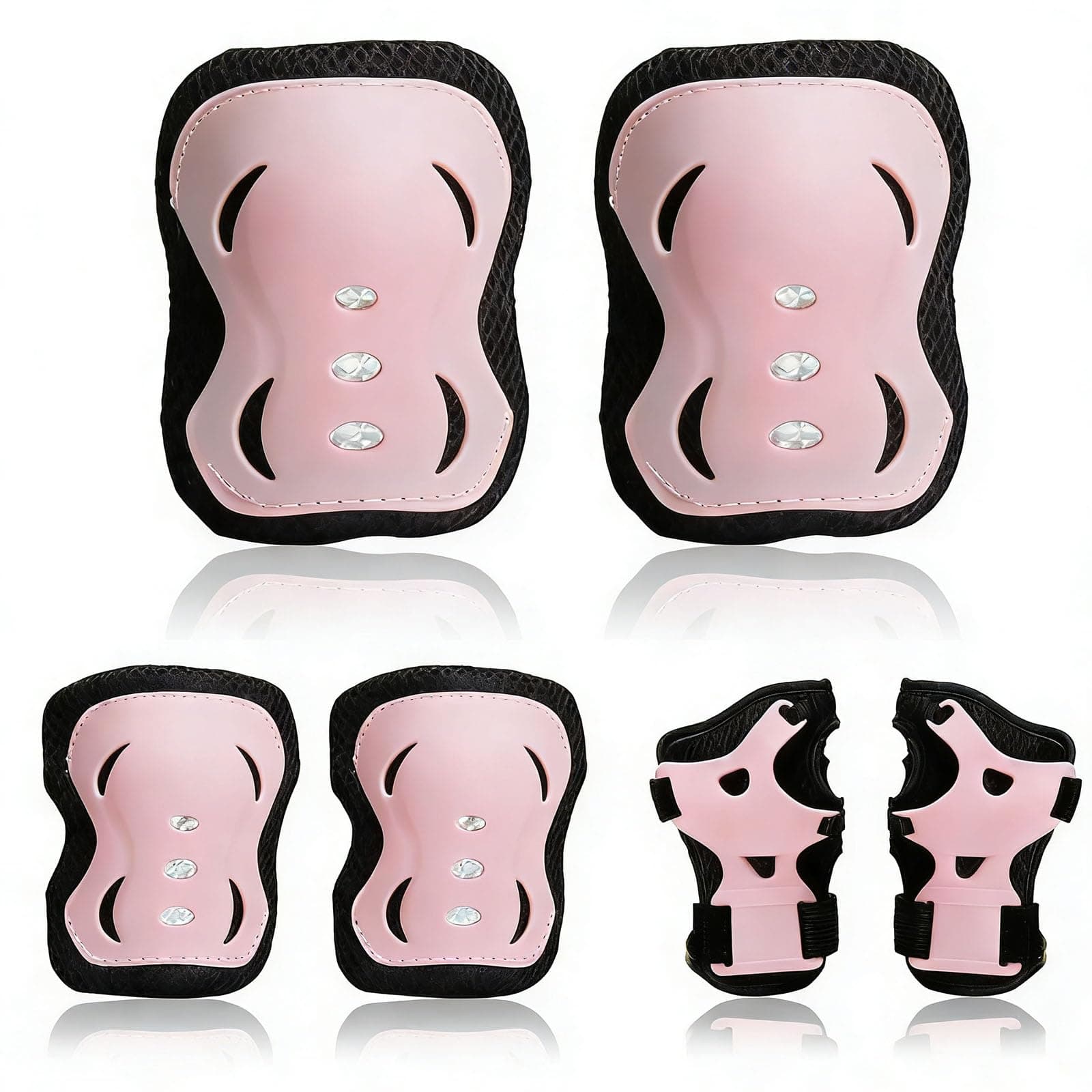 Kids Protective Gear Set Knee Pads for Kids 3-8 Years Toddler Knee and Elbow Pads with Wrist Guards 3 in 1 for Roller Skates Cycling BMX Bike, Skateboard Inline Skating Scooter Riding Sports (Pink)