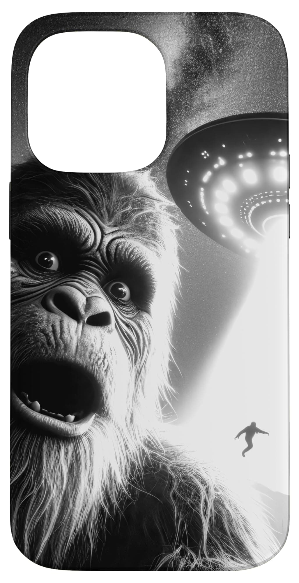 Funny Bigfoot Selfie with UFOs Abduction Aliens Sasquatch Case for iPhone 14 Pro Max