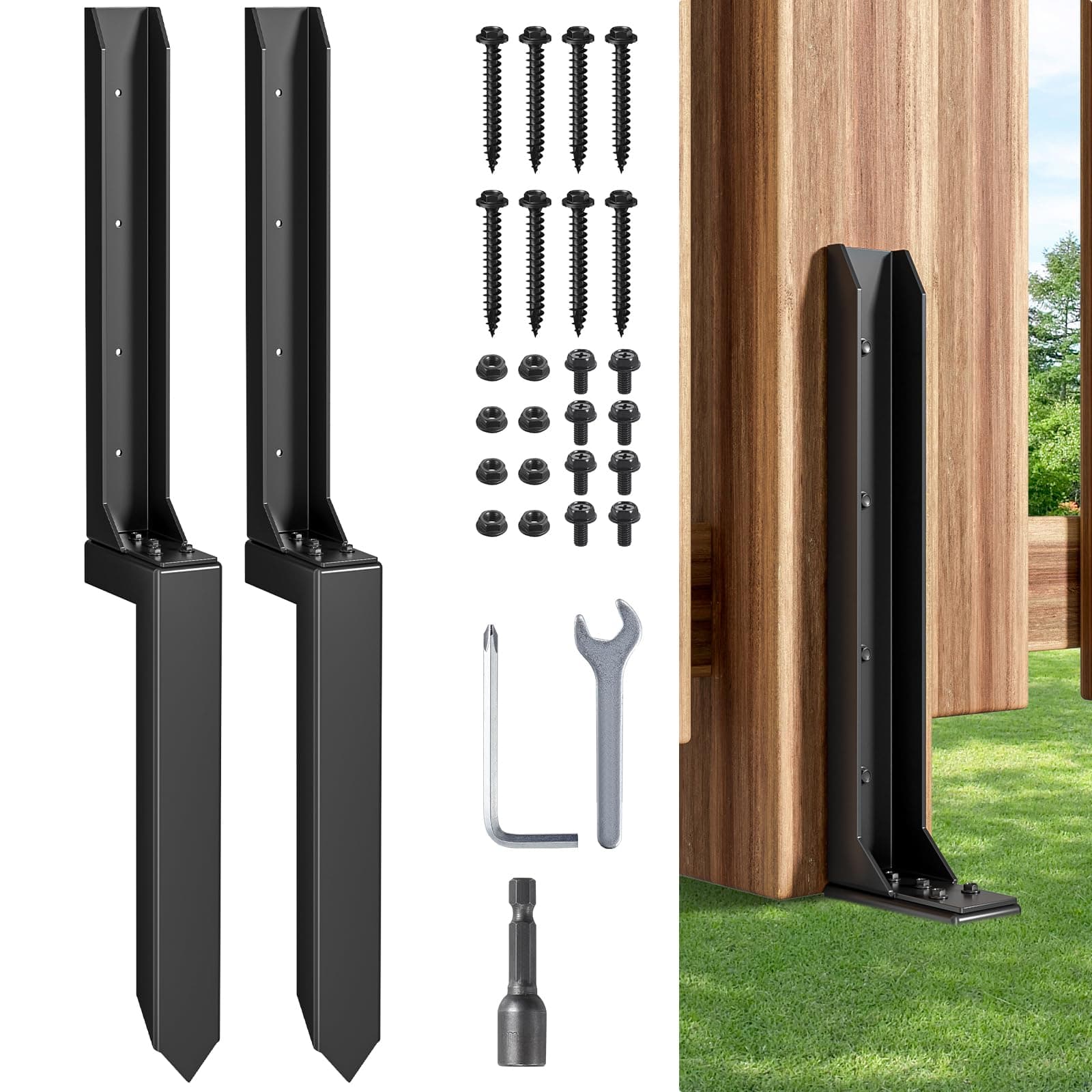HuaSheWJ Fence Post Repair Kit (Separation 16.9+17.9",2 pcs)