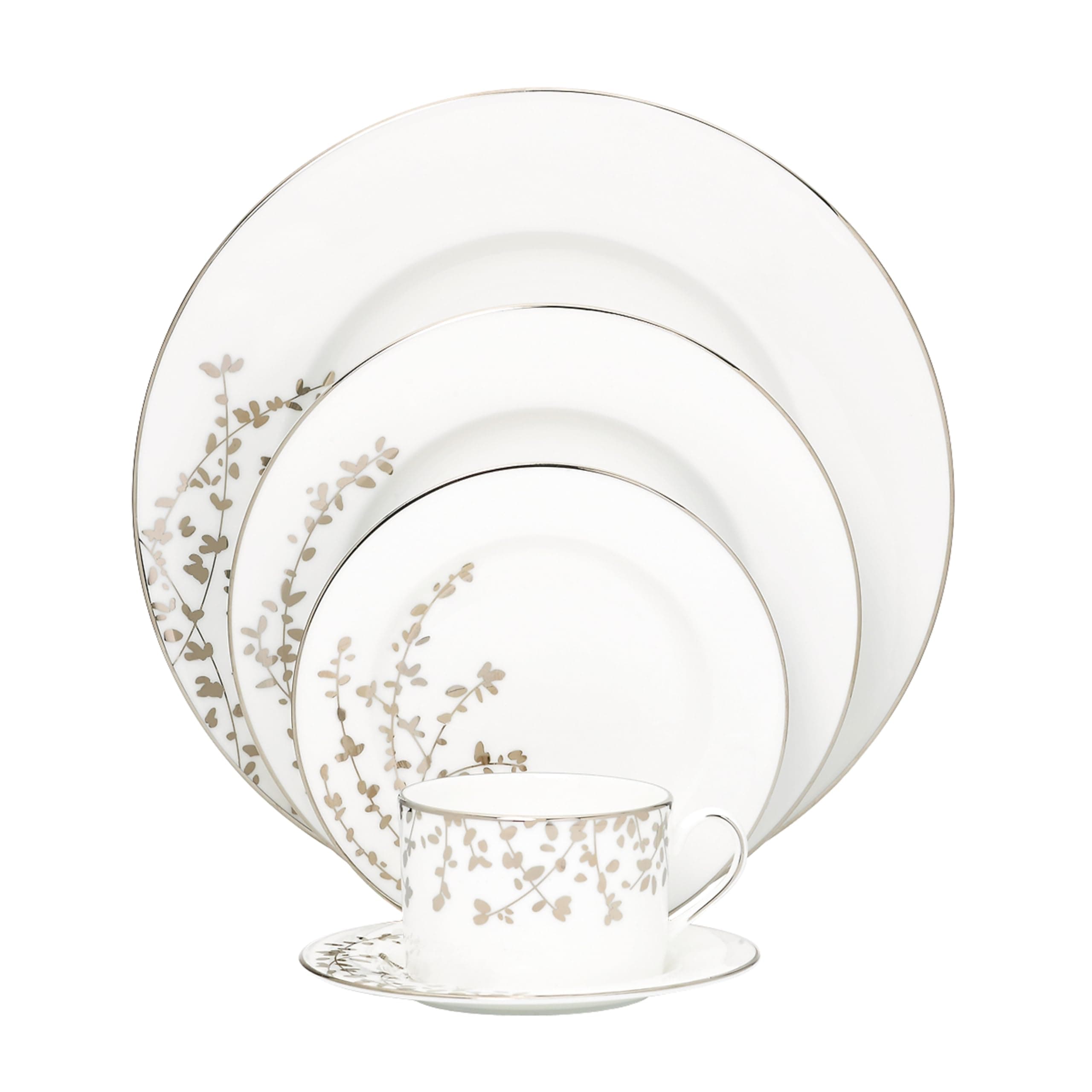 kate spade new york Gardner Street Platinum 5-Piece Dinnerware Set for 1