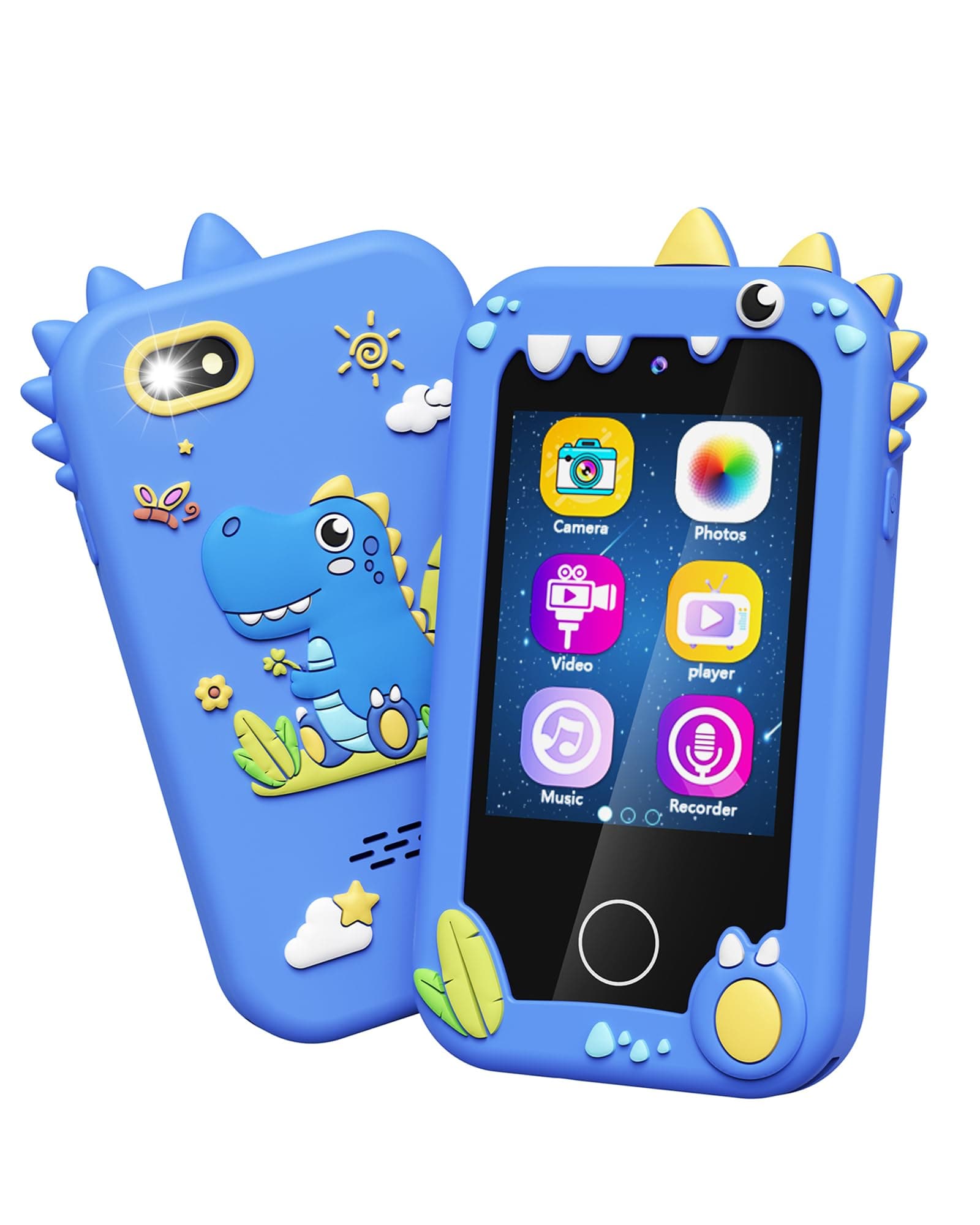 Kikapabi Kids Smart Phone - Toddler Touchscreen Toy with HD Dual Camera | Dinosaur Travel Play Phone Gift for Girls & Boys Ages 3-10, Birthday