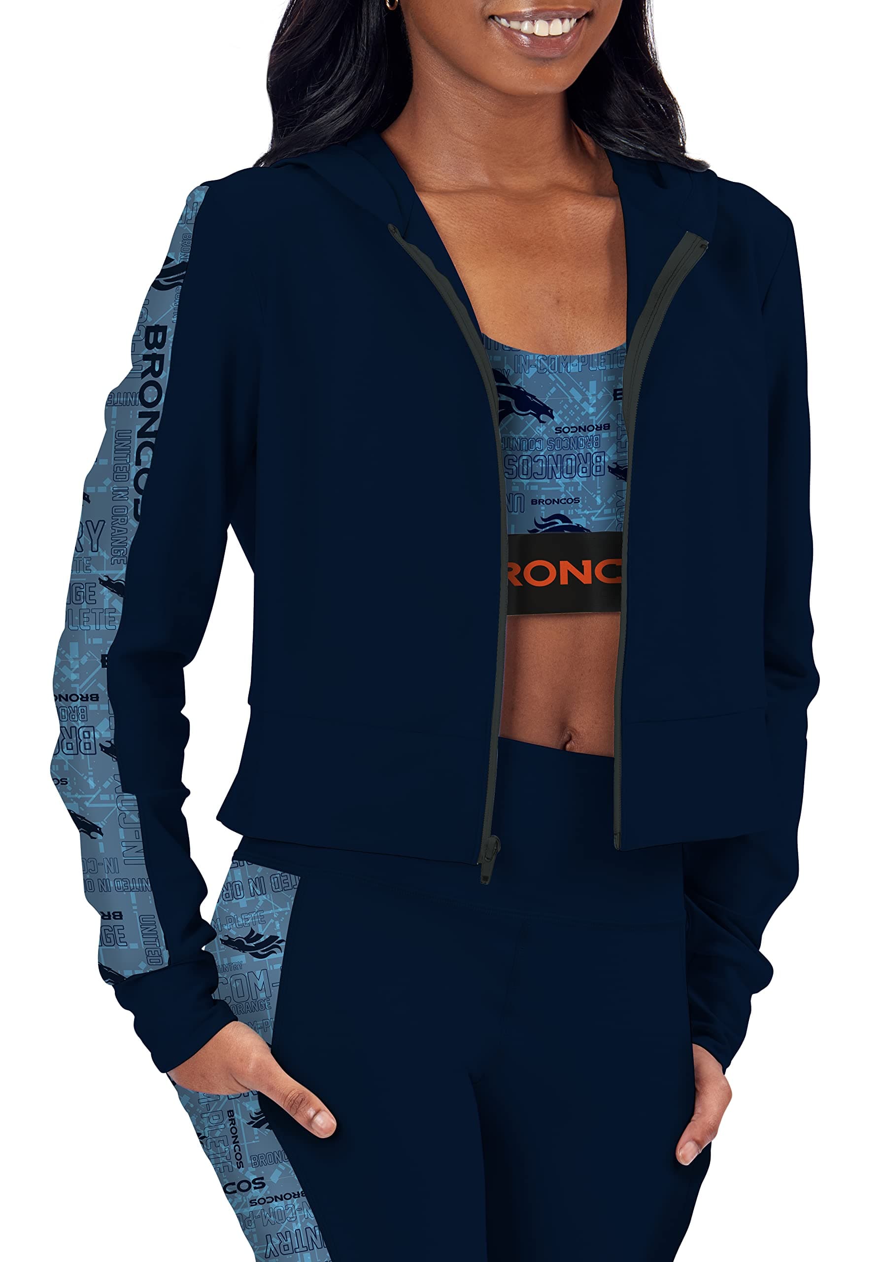 CERTO by Northwest NFL Women's All Day Hooded Hoodie, Denver Broncos, Medium