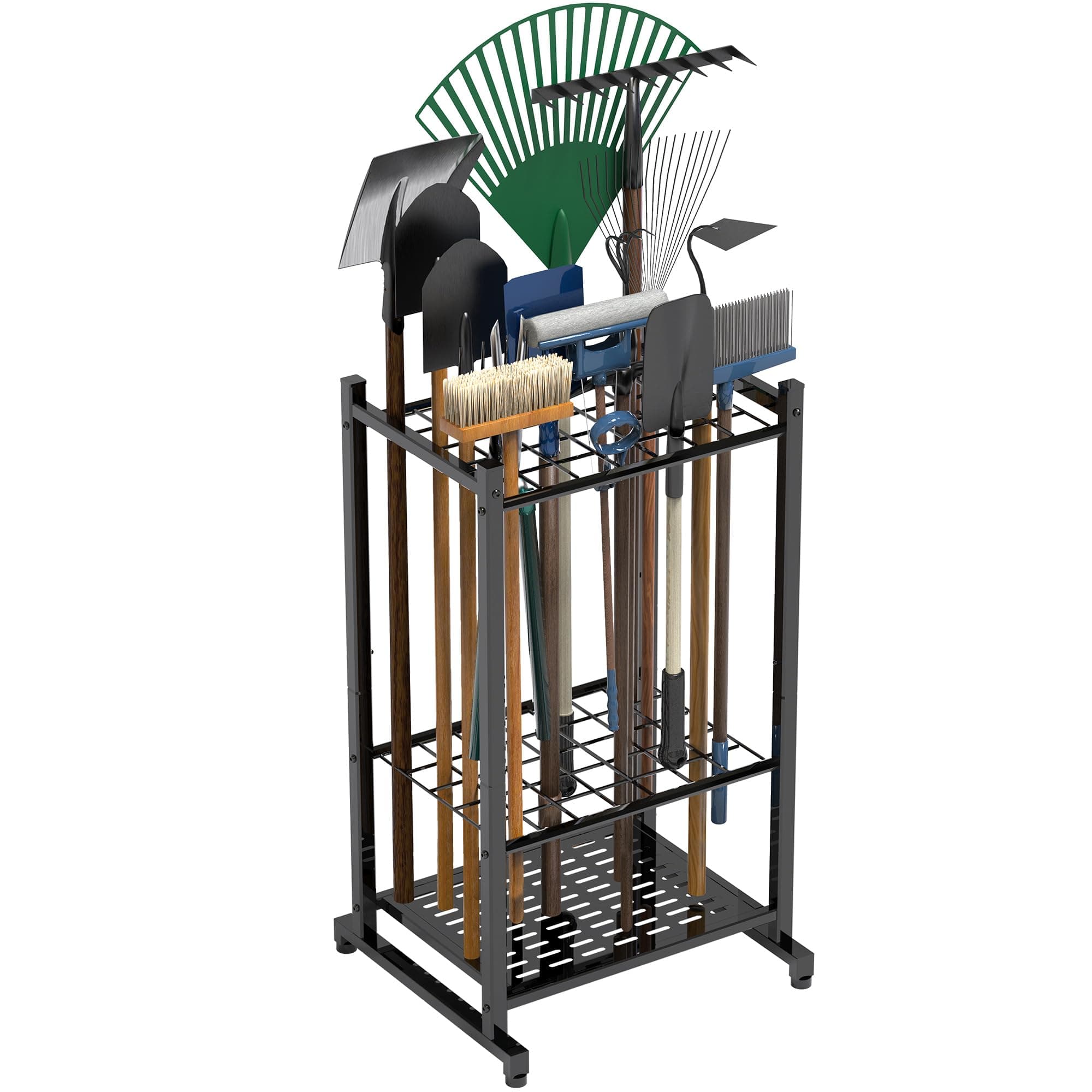 Garden Tool Organizer, Holds 35 Long Handled Tools for Garage Shed