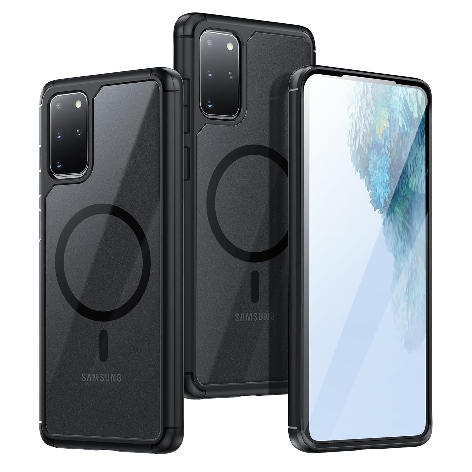 Guizzcg for Samsung Galaxy S20 Plus Magnetic Case - [Compatible with Magsafe][Military Drop Protection] Translucent Matte Anti-Fingerprint Case Cover for S20 Plus, Matte Black