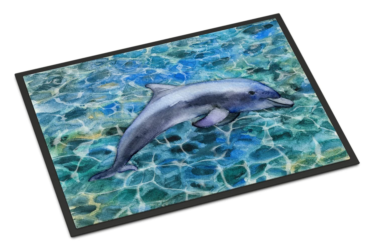 Caroline's Treasures BB5339JMAT Dolphin Doormat 24x36 Front Door Mat Indoor Outdoor Rugs for Entryway, Non Slip Washable Low Pile