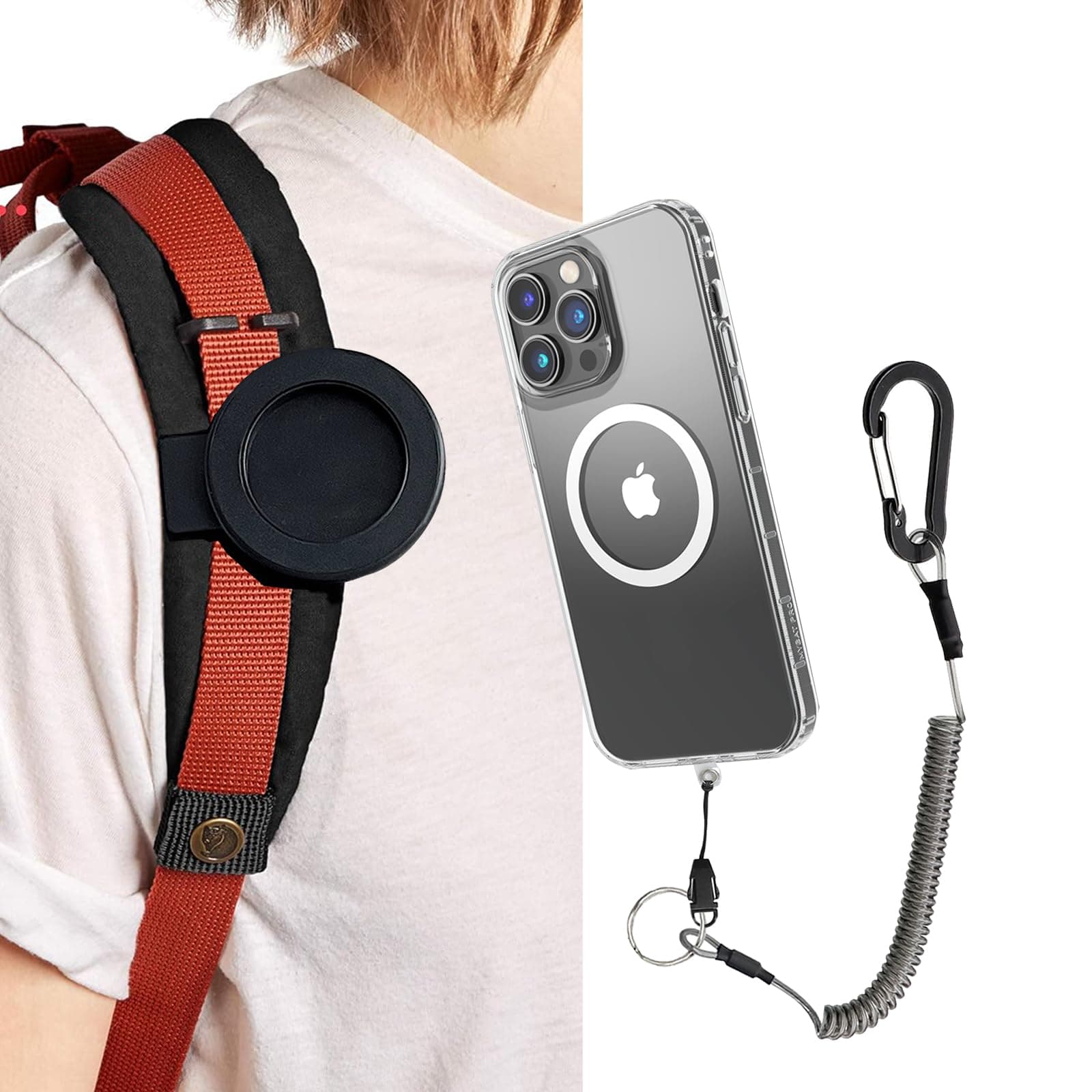 FORZEN Backpack Strap Magnetic Clip for Cellphone,Magnetic Phone Holder for Shoulder Strap,Fit Hiking/Climbing/Traveling/Outdoor