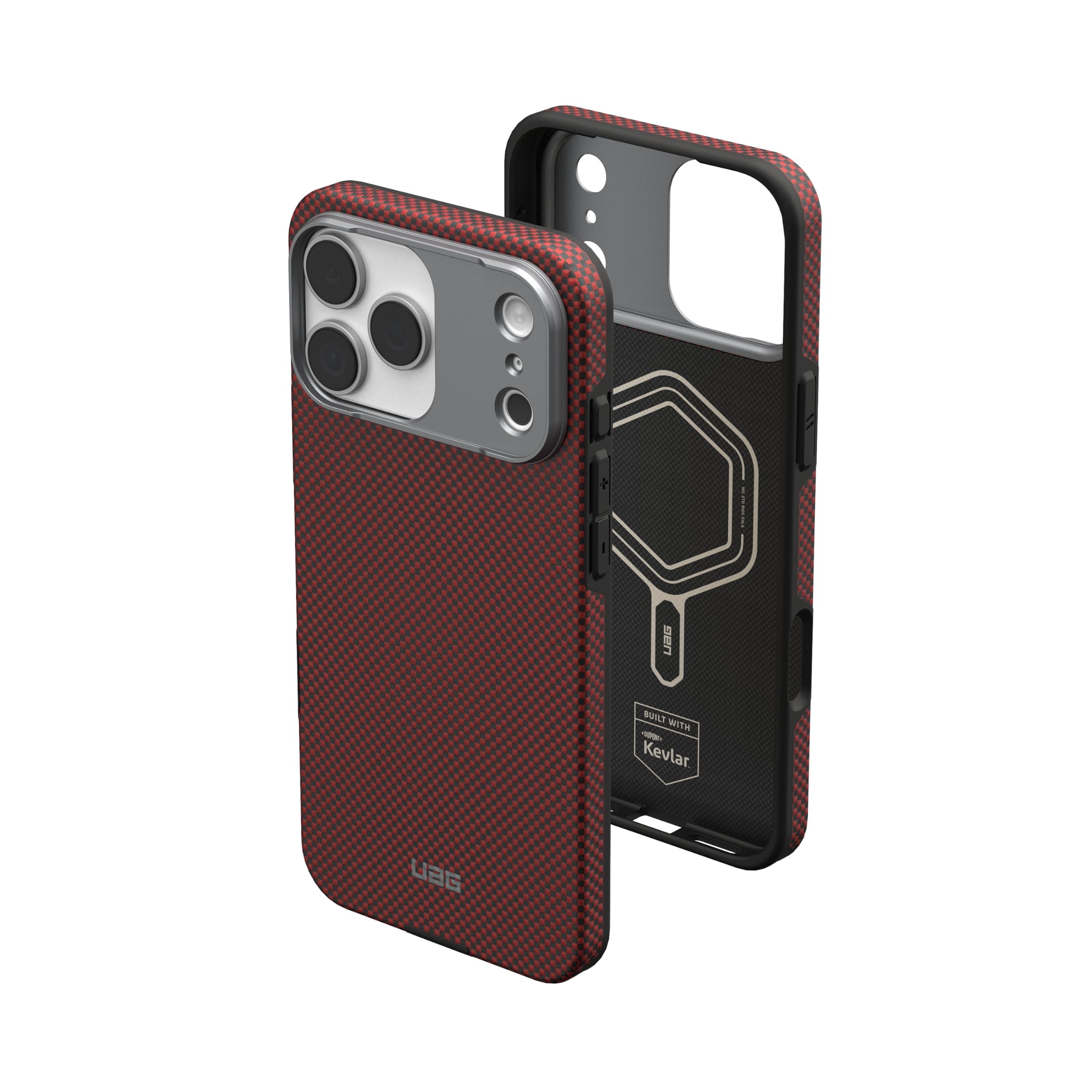 URBAN ARMOR GEAR UAG Designed for iPhone 17 Pro Max Case Fibr Armr - Compatible with MagSafe Military Grade Protective Cover, Solar Flare/Charcoal