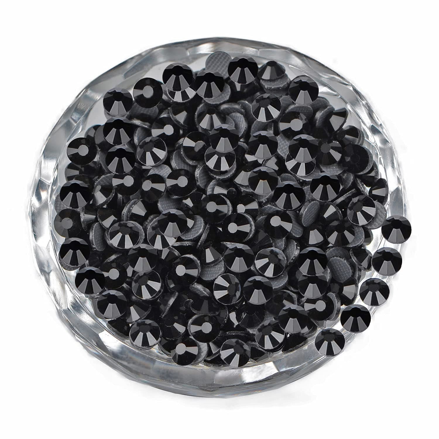 LPBeads 10000 Pieces SS6 Black Hotfix Rhinestones Flatback Round Crystal Glass Rhinestones Gems for Crafts Nail Face Art Clothes Shoes Bags DIY