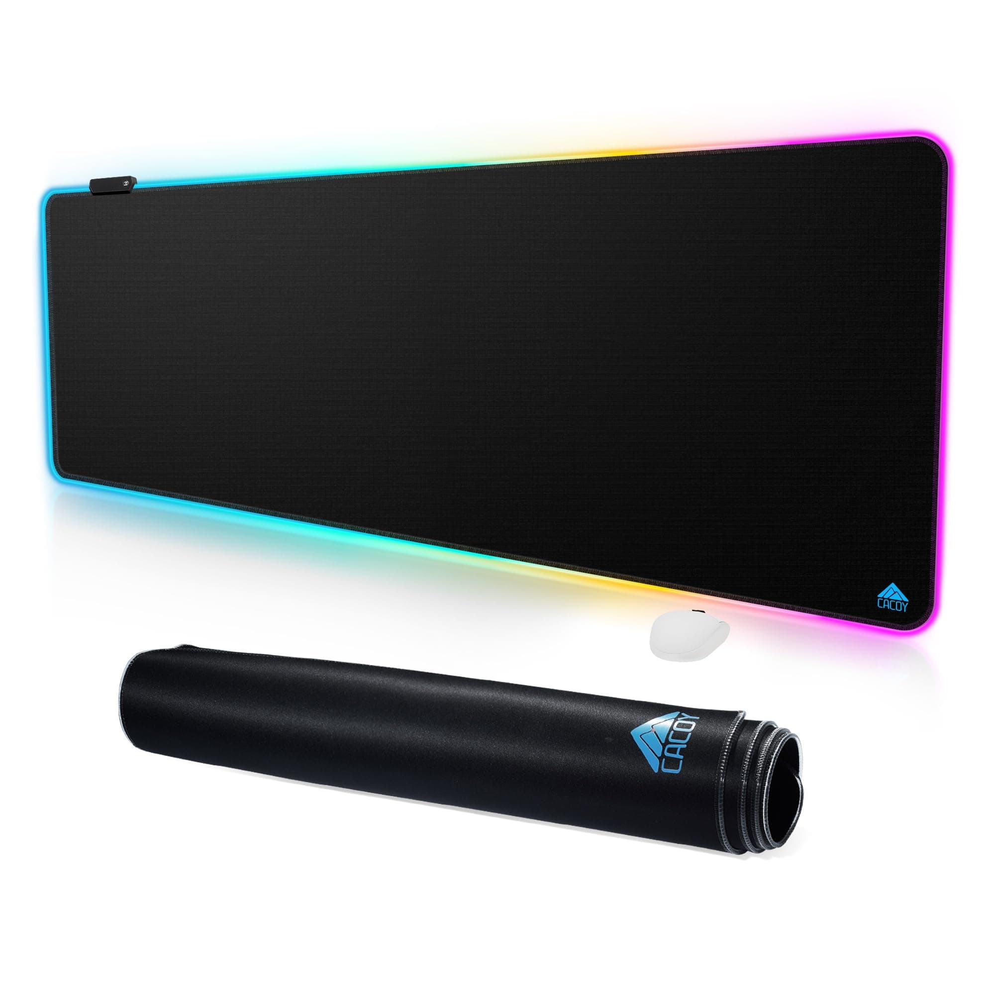 Cacoy 160x50cm Large RGB Gaming Mouse Pad, LED Lighting Anti-Slip Desk Mat