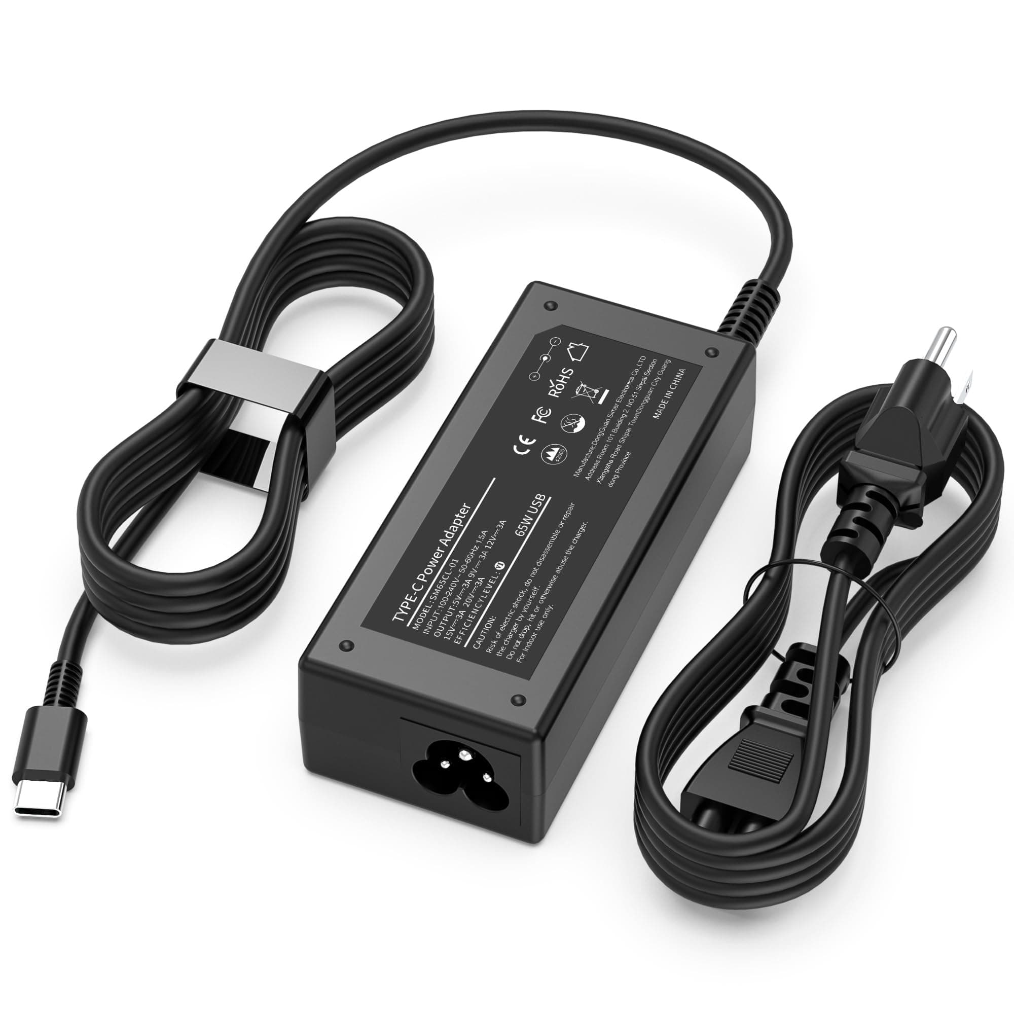EWAMESIT 65W Universal USB-C Laptop Charger, Compatible with Lenovo Dell HP chromebook Samsung Asus Acer Google Type C Power Cord