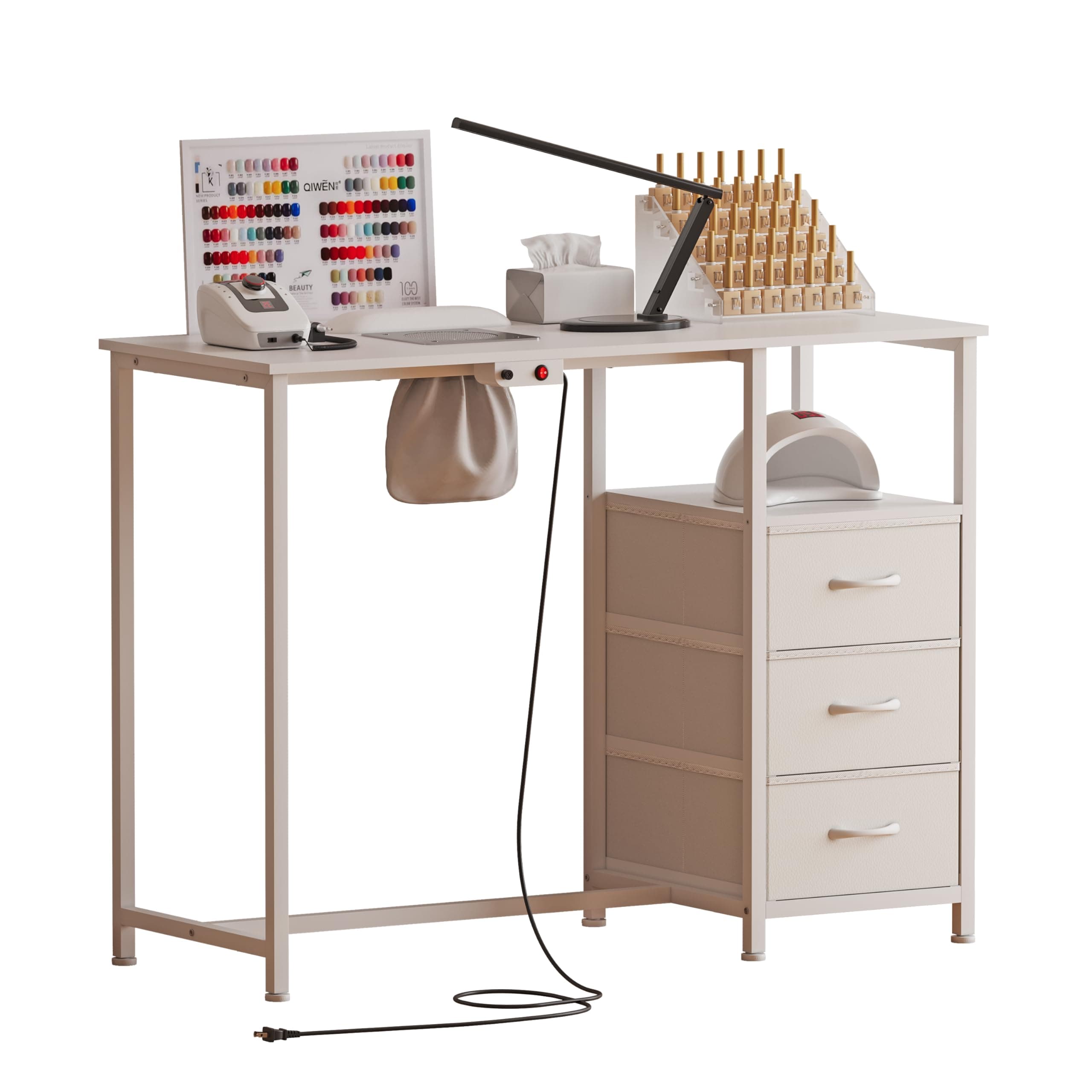 NinPeen Nail Table with dust Collector,Small Manicure Table for Nail tech