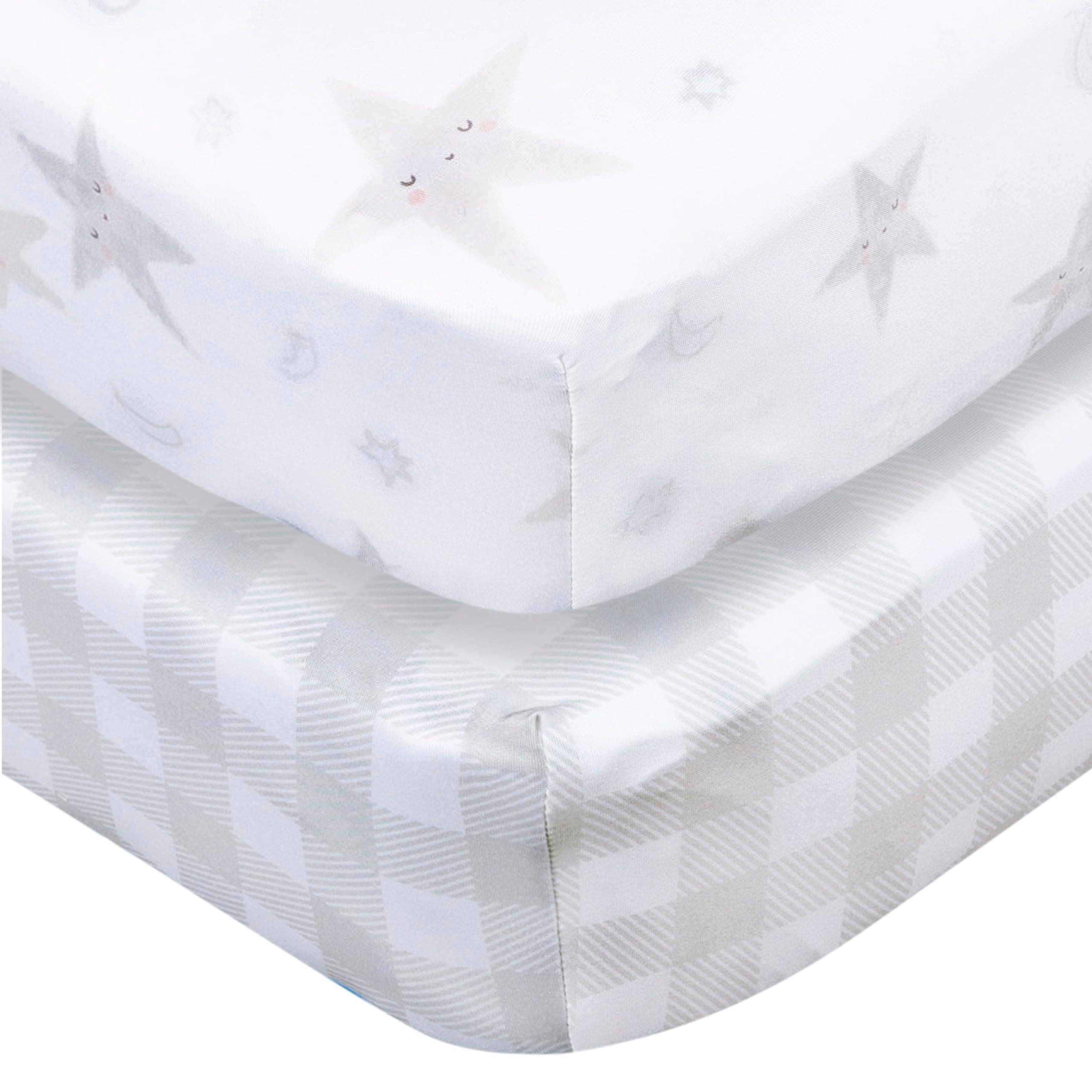 Gerber Baby Unisex 2-Pack Knit Crib Sheet, Celestial, One Size