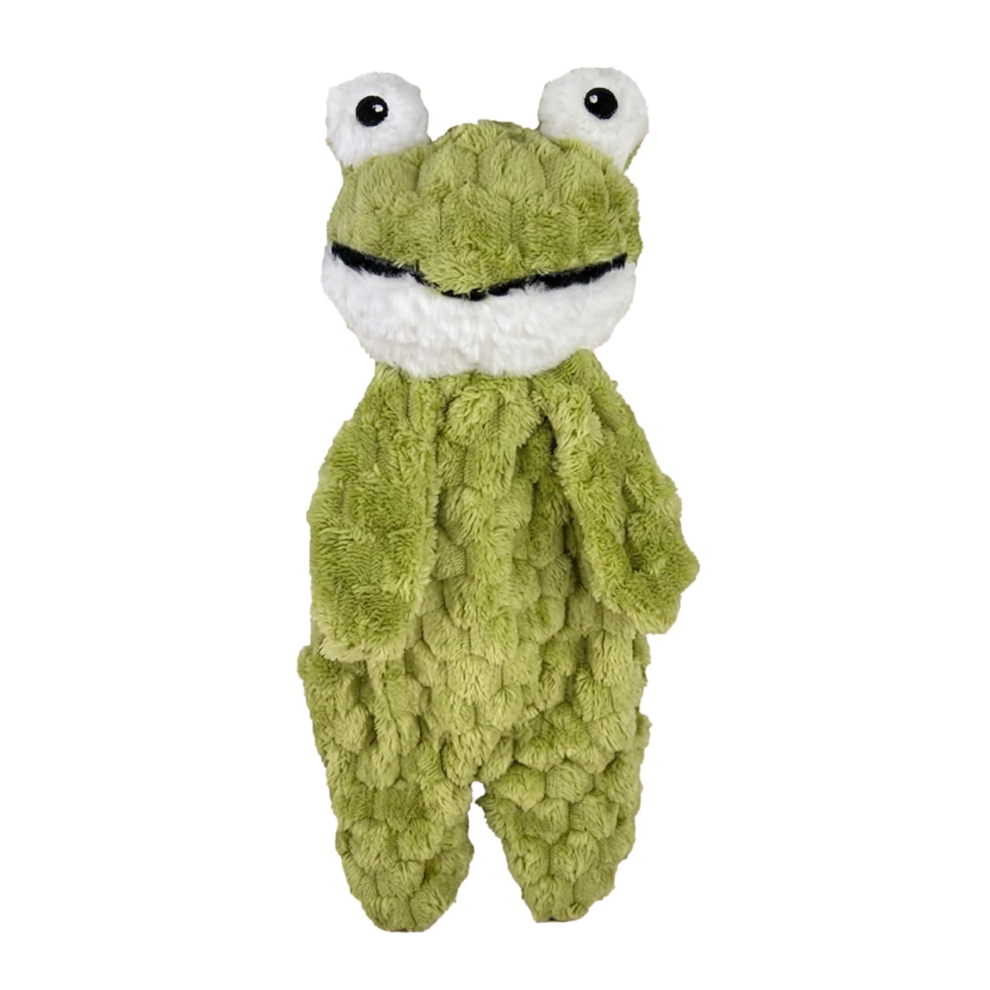 Pet Lou 16 Inch Frog Squeaky Dog Toy, Durable Plush Dog Toy with Crinkle & No Stuffing Body, Interactive Dog Toy for Dogs, Green
