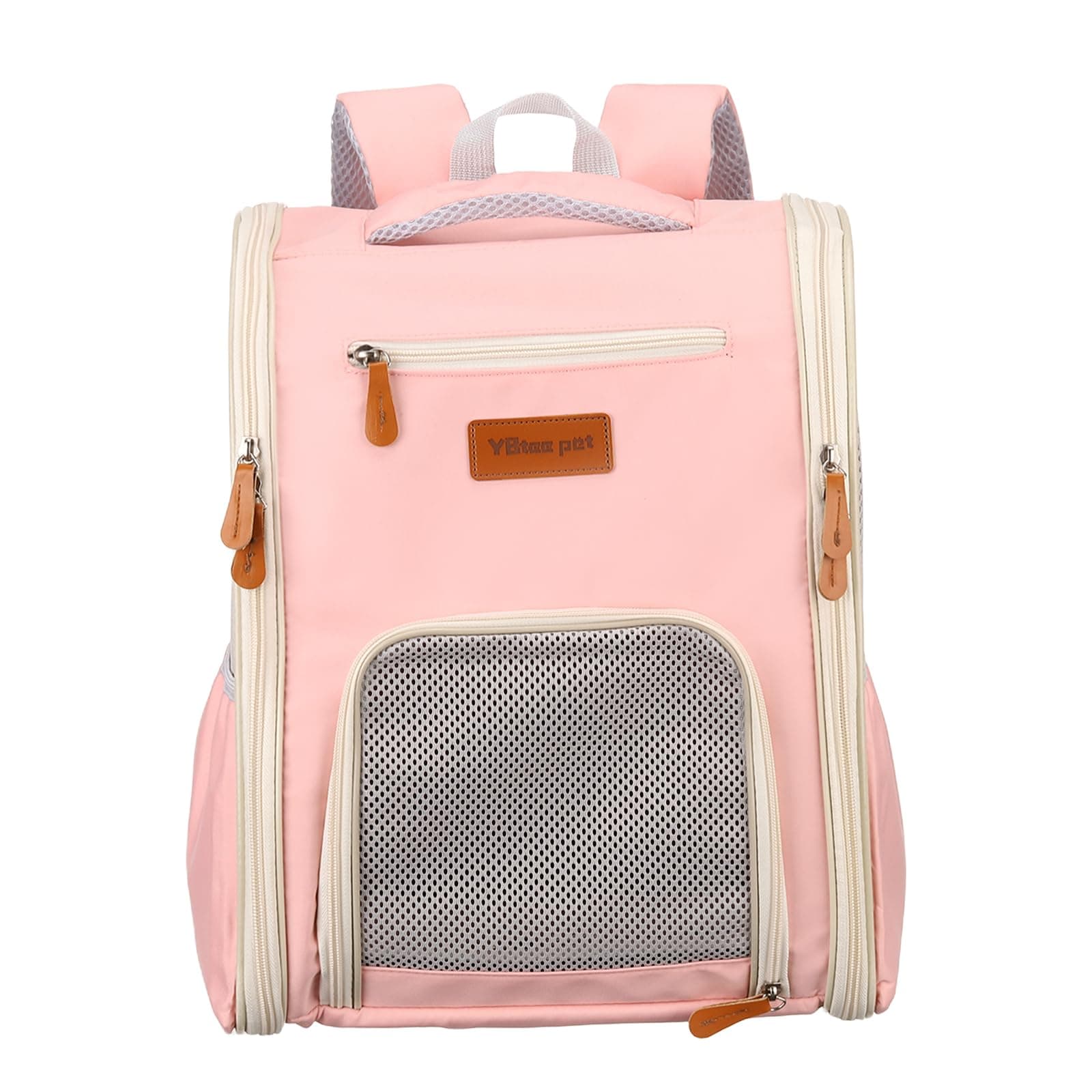 PETAXCELL Pet Backpack Carrier, Portable and Ventilated, Oxford Cloth, Dogs Cats and Little Animals Travel Bag 12.6" Up to 16.5 Lbs, (Pink), Intended for Hiking/Camping/Traveling