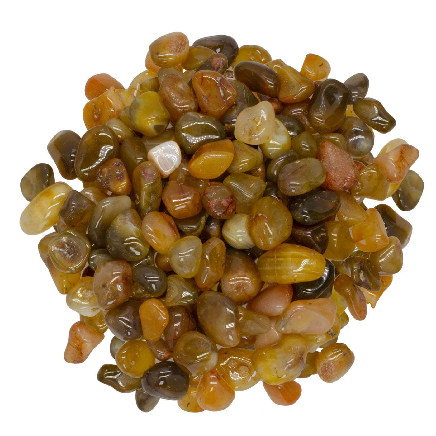 Digging Dolls: 1 lb Tumbled Mixed Agate Stones from Africa - 0.5" to 0.75" avg. - Polished Rocks for Arts & Crafts, Reiki, Wicca and so Much More! (Size #5)