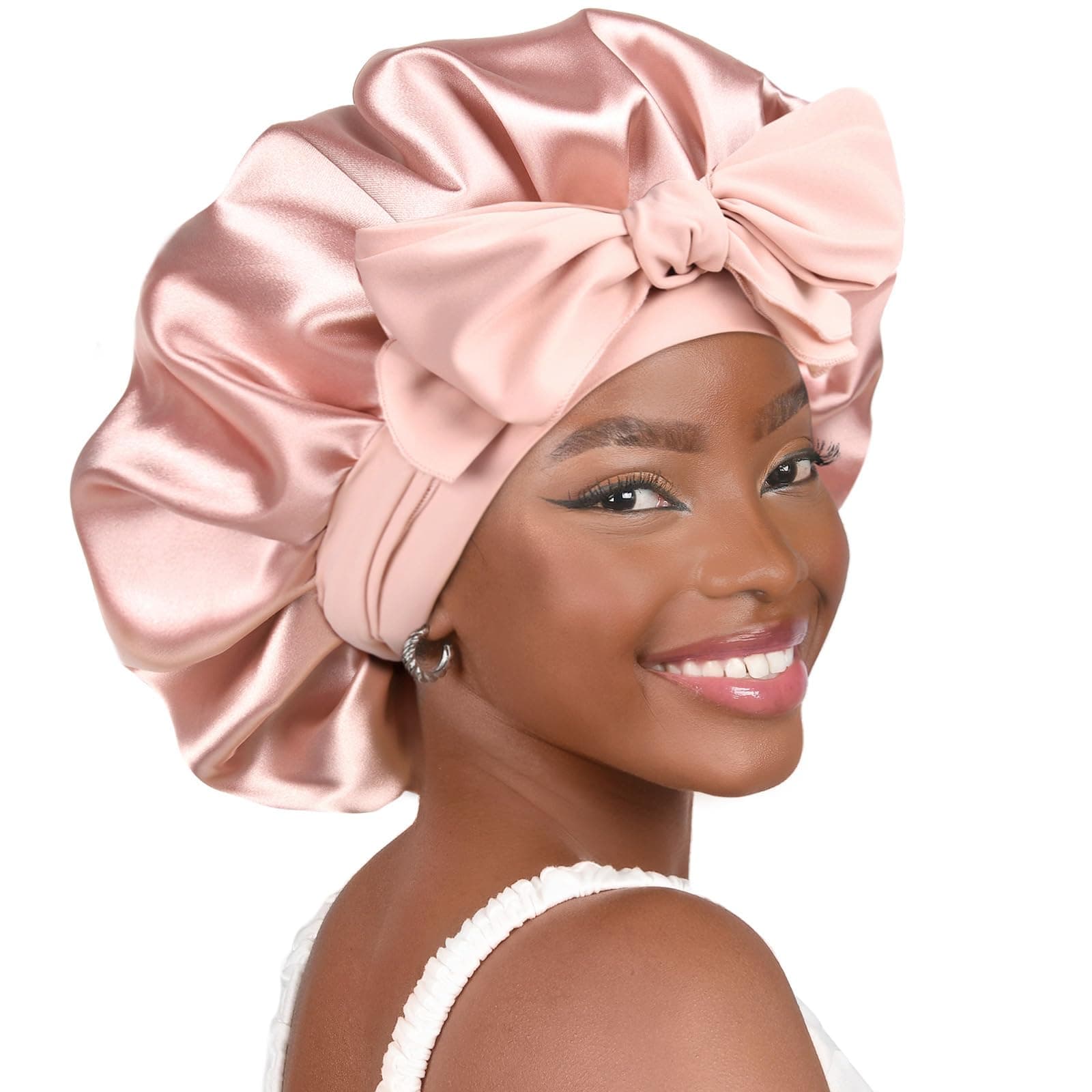 YANIBEST Double Layer Soft Satin Bonnet for Sleeping, Adjustable Hair Wrap