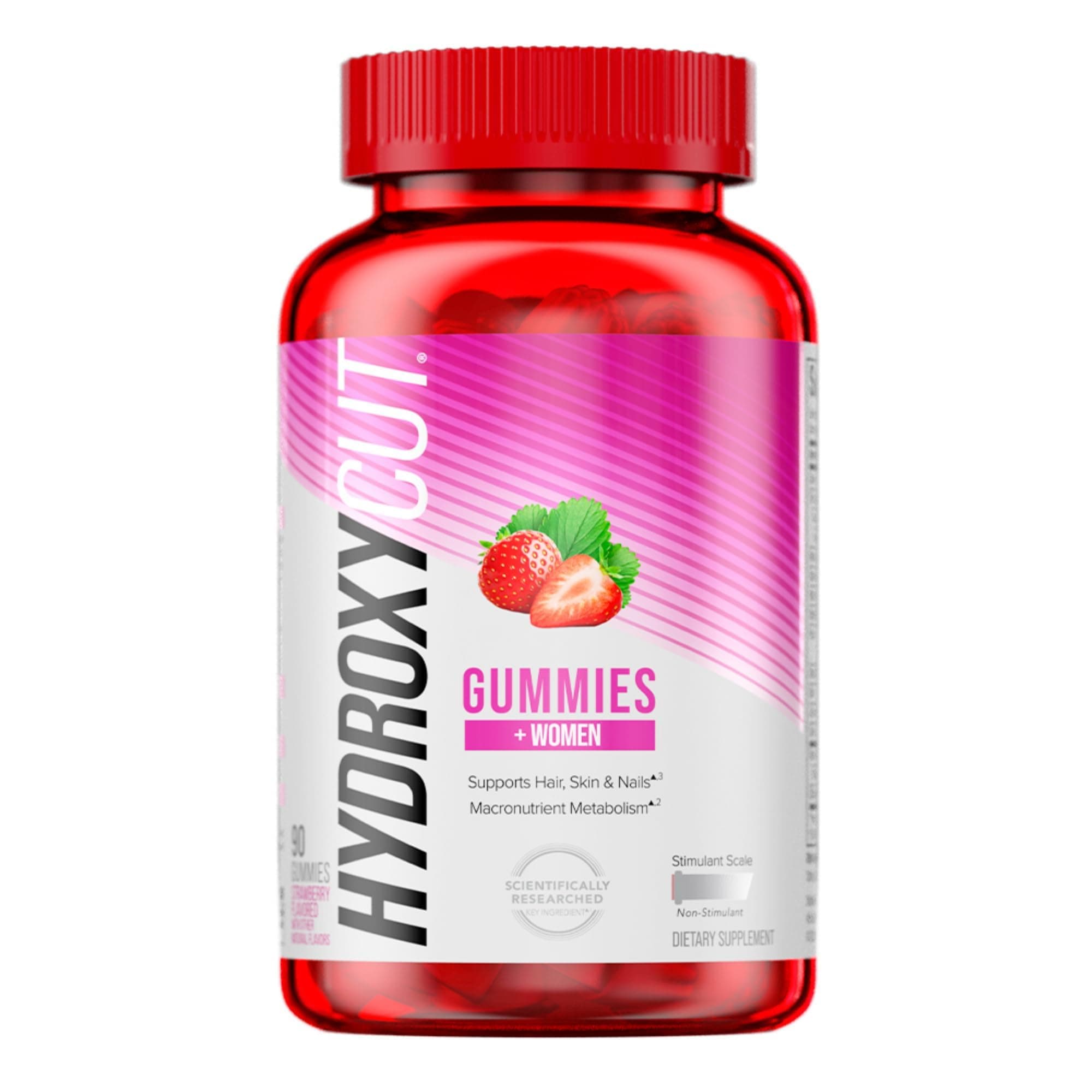 Hydroxycut Gummies +Women, Strawberry - 99% Caffeine Free - Supports Hair, Skin & Nails - Metabolize Carbs, Proteins & Fats
