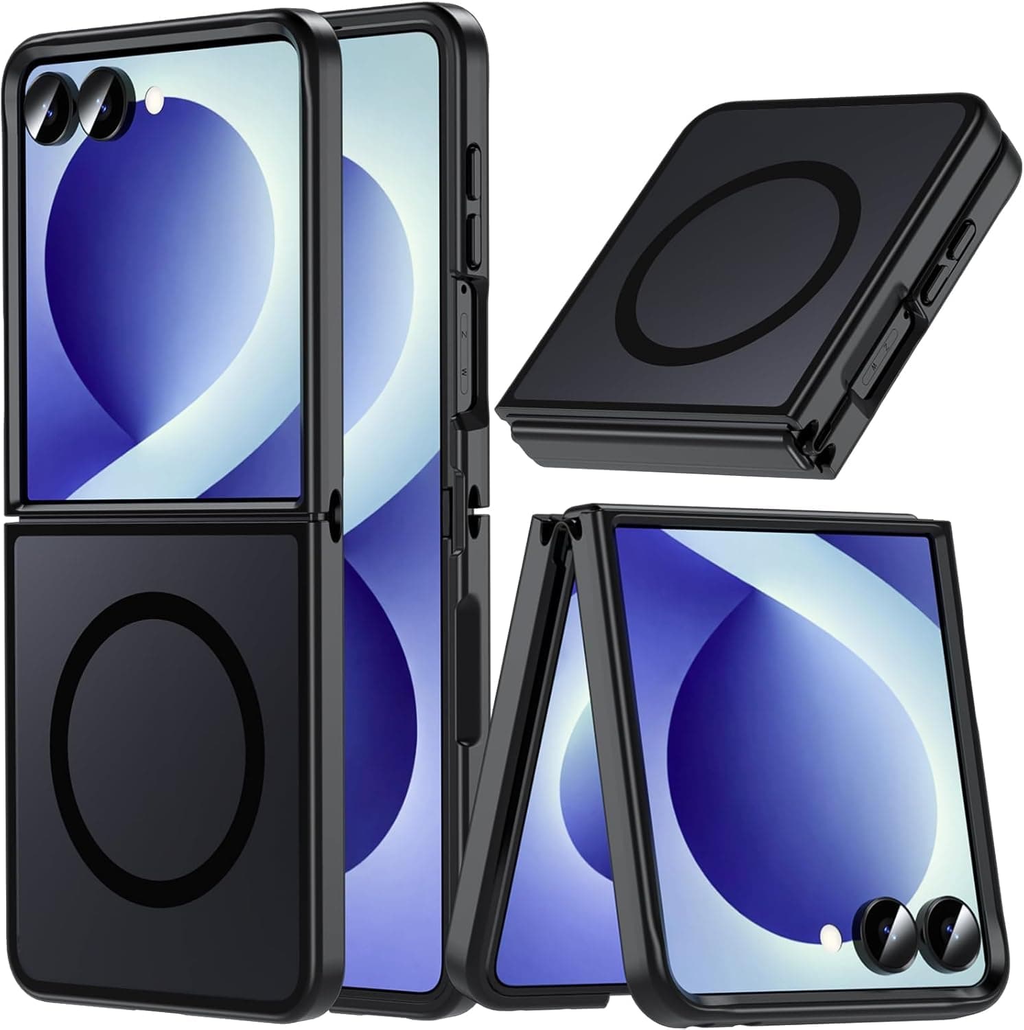 Hensinple Magnetic Case for Samsung Galaxy Z Flip 8, Compatible with MagSafe Shockproof Non-Slip Protection Translucent Matte Back Phone Cover for Galaxy Z Flip 8, Black