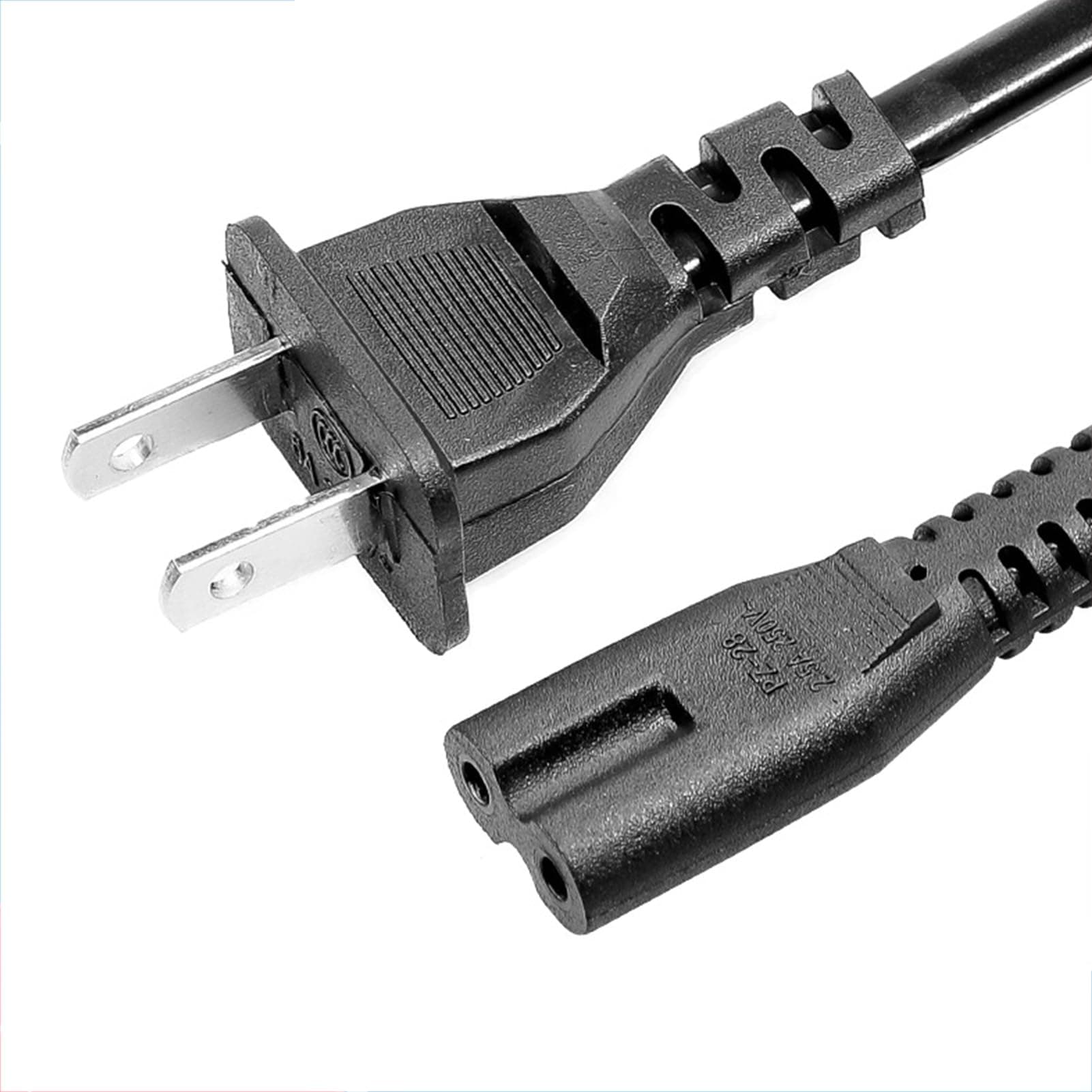 2 Prong Recliner Power Cord Replacement for Lazyboy, Limoss, Catnapper, OKIN Electric Sofa and Lift Chair, 6.6 ft Cable