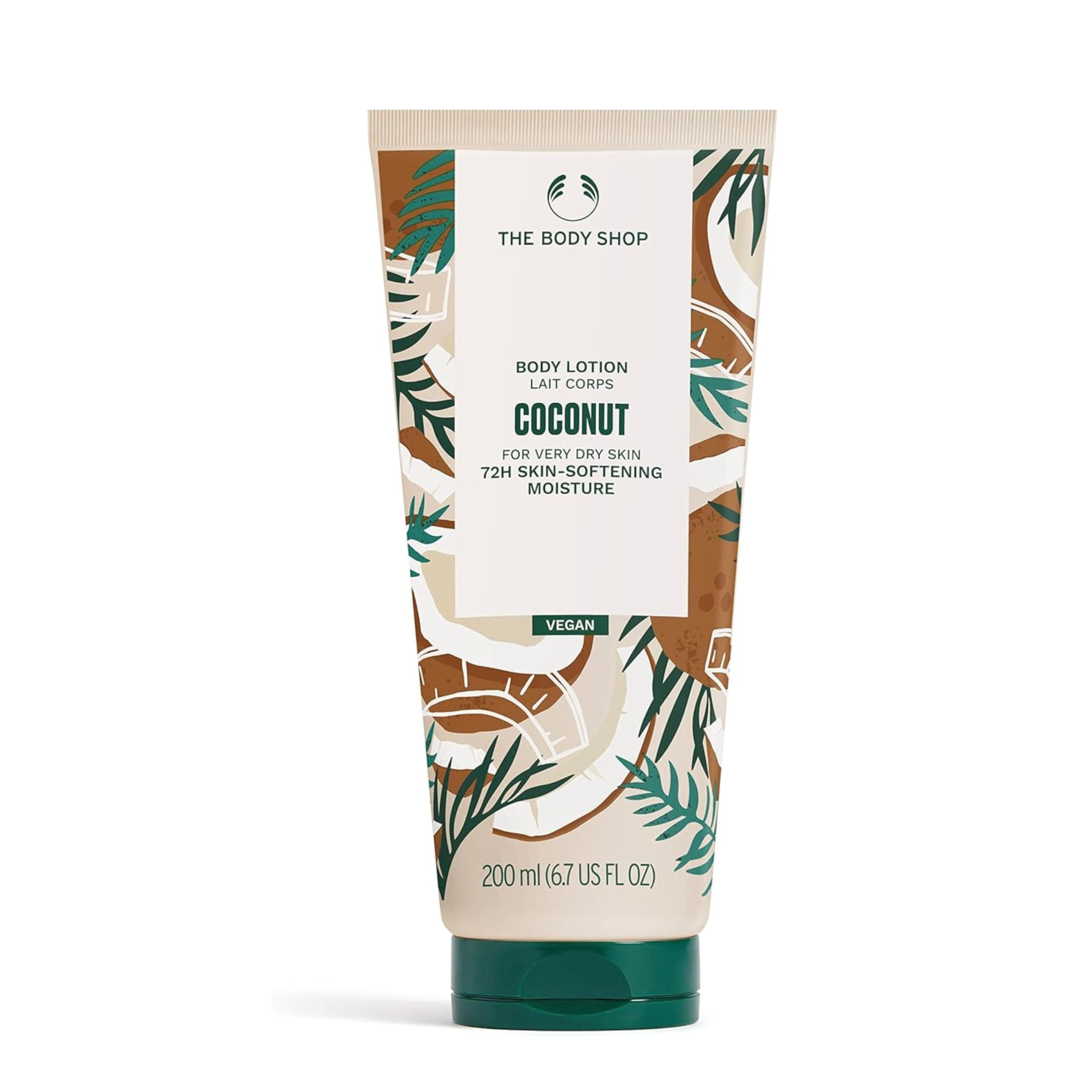 The Body Shop Coconut Body Lotion 200ml, Lightweight Tropical Body Moisturizer for Dry Skin, Fast-Absorbing Daily Lotion with a Creamy Coconut Scent
