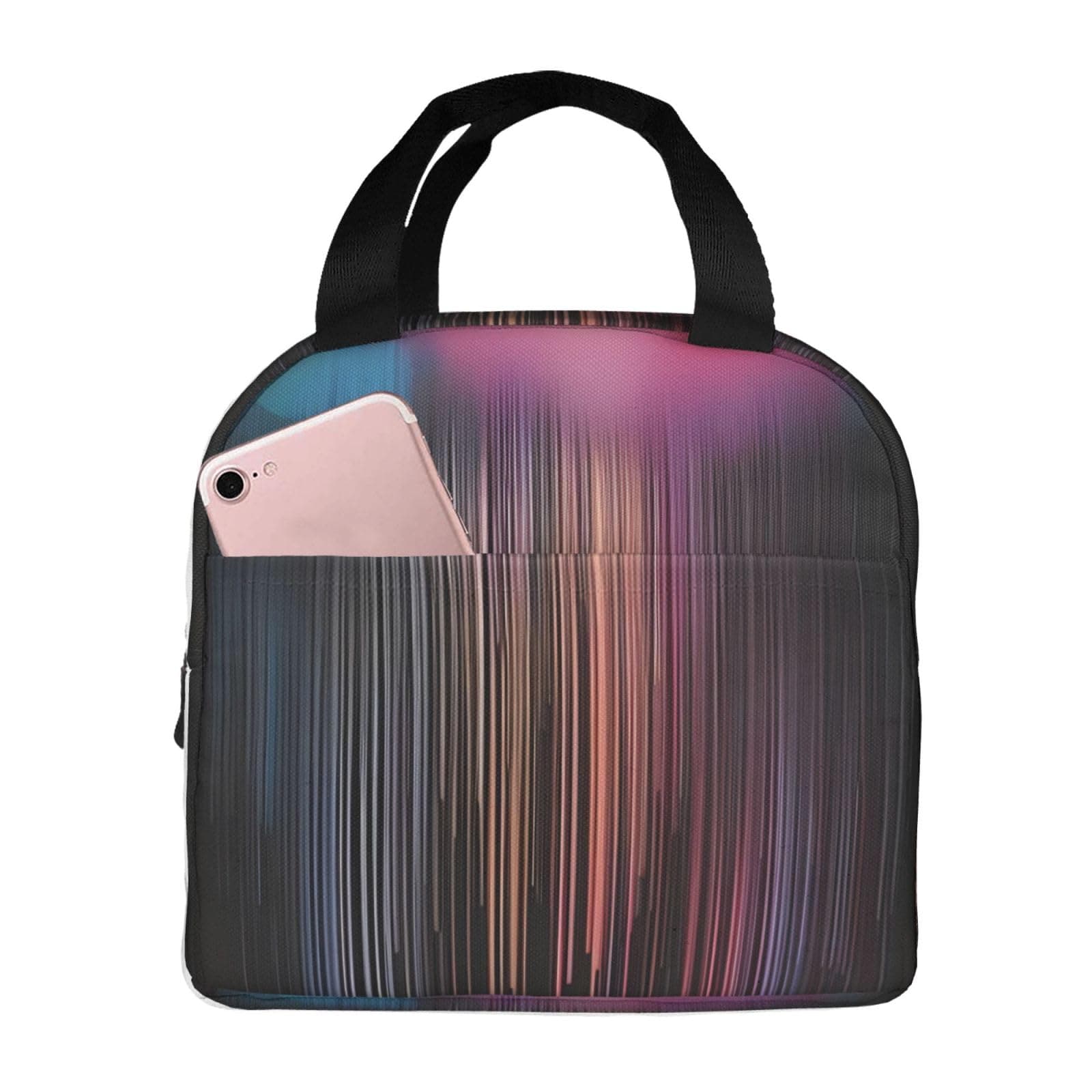 Colorful rainbow rain Lunch Box for Men - Reusable Lunch Bag for Men and Women - Insulated Small Lunch Box.