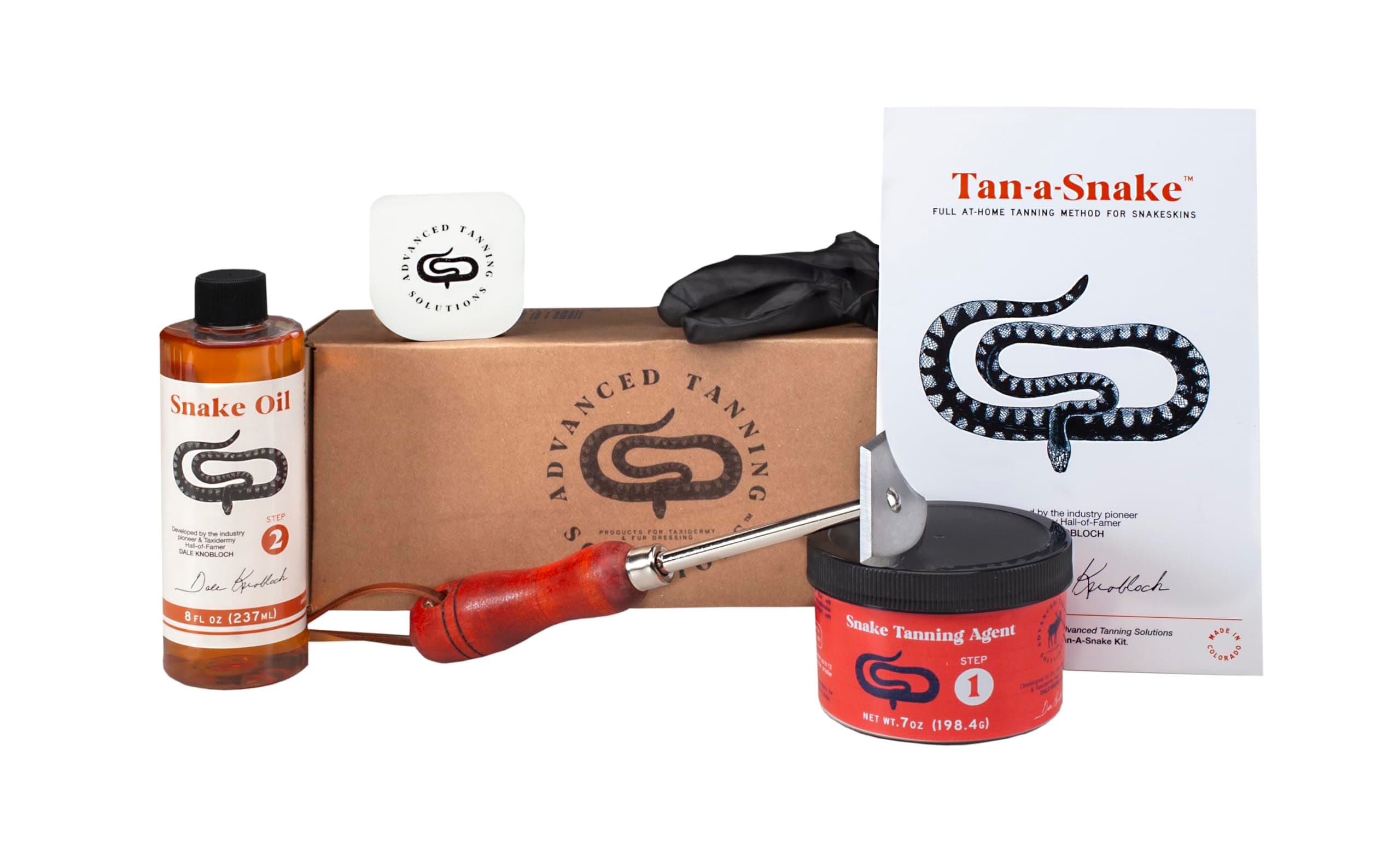 Tan-a-Snake Kit by Advanced Tanning Solutions - Complete Tanning Set for Snake Skins, Python, Rattlesnake, Snakeskin Leather