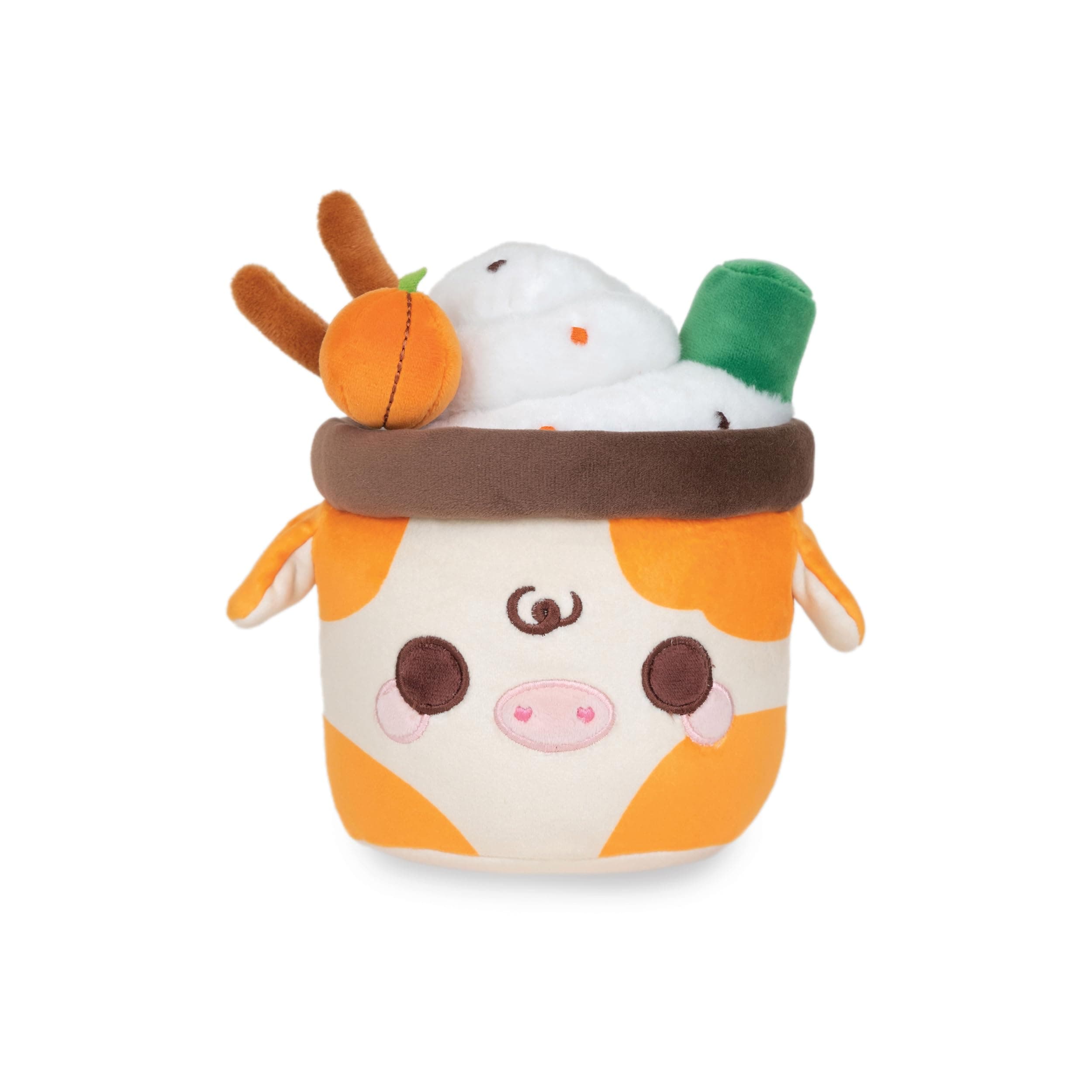 PlushGoals Lil Pumpkin Spice Mooshake - Scented Plush Cow Milkshake Toy, 7"