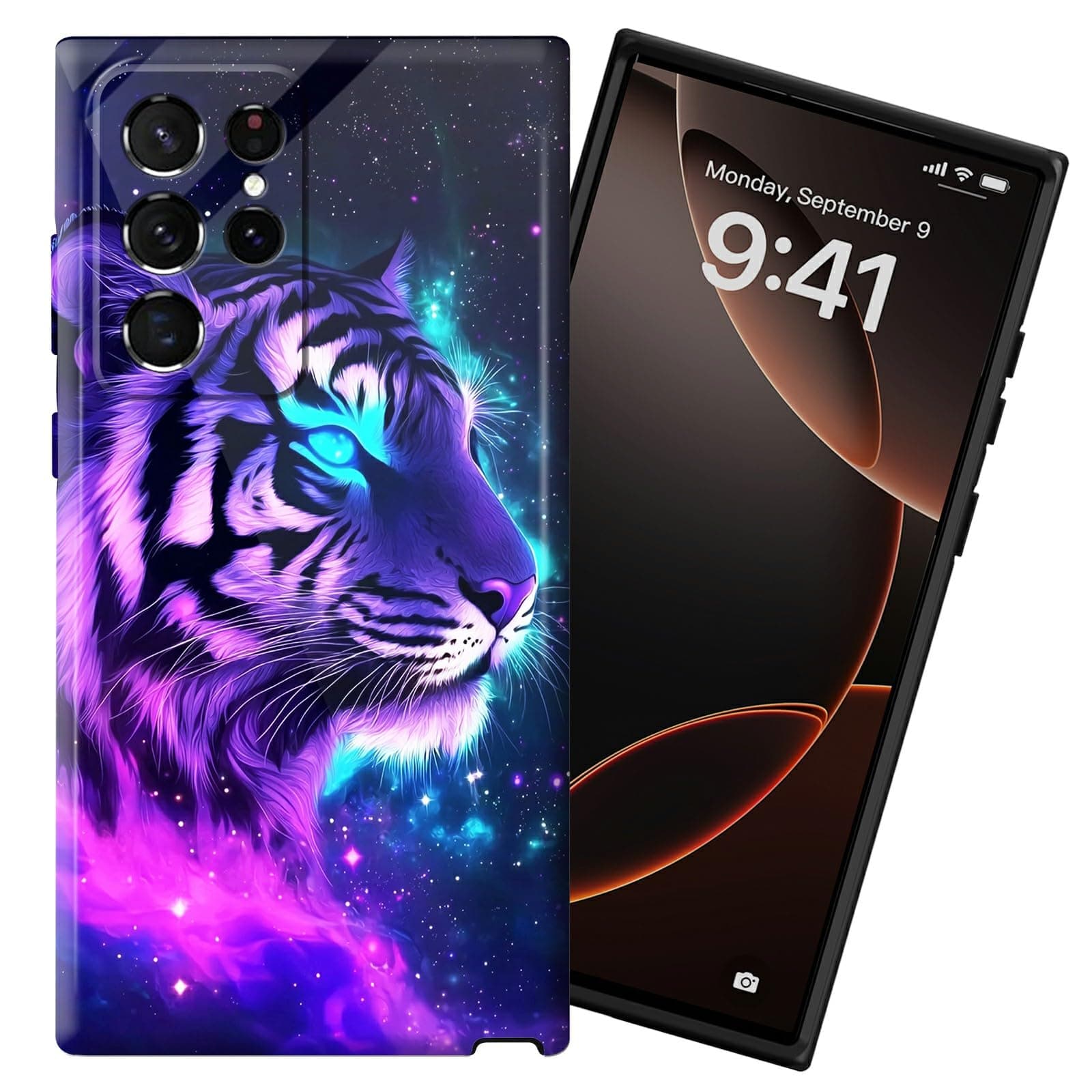 DIGTIALL for Samsung Galaxy S24 Ultra 6.8" Phone Case Hard PC Shell Full Protection Shockproof Protective Cover for Samsung Galaxy S24 Ultra,Tiger in Galaxy