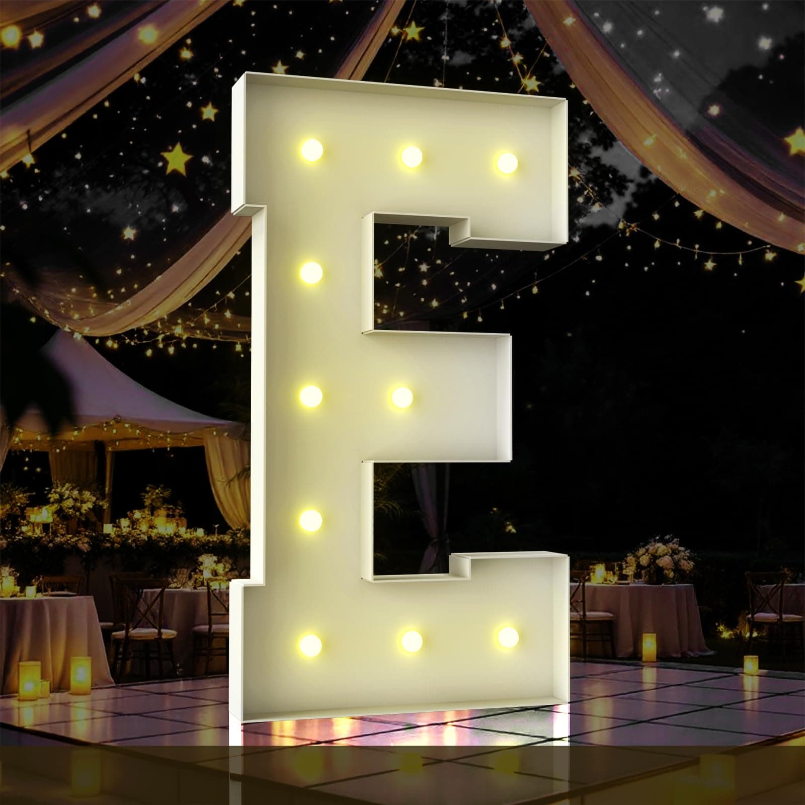 4FT Marquee Light Up Letter,Marquee Letters 4 Feet Tall, Large Led Sign for Party,Birthday Decorations,Graduation,Prom,Baby Shower(Letter E)