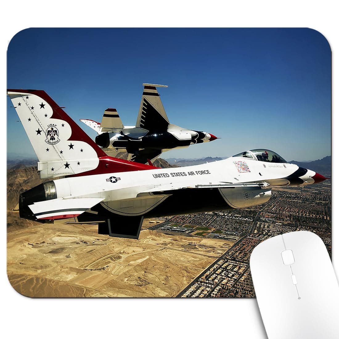Danluolan 9.5x7.9 Inch Office/Gaming Mouse Pad, U.S. Air Force Thunderbirds Perform an Impressive Formation Flight Patriotic Military Theme Cute Anti-Slip Mat for Desk
