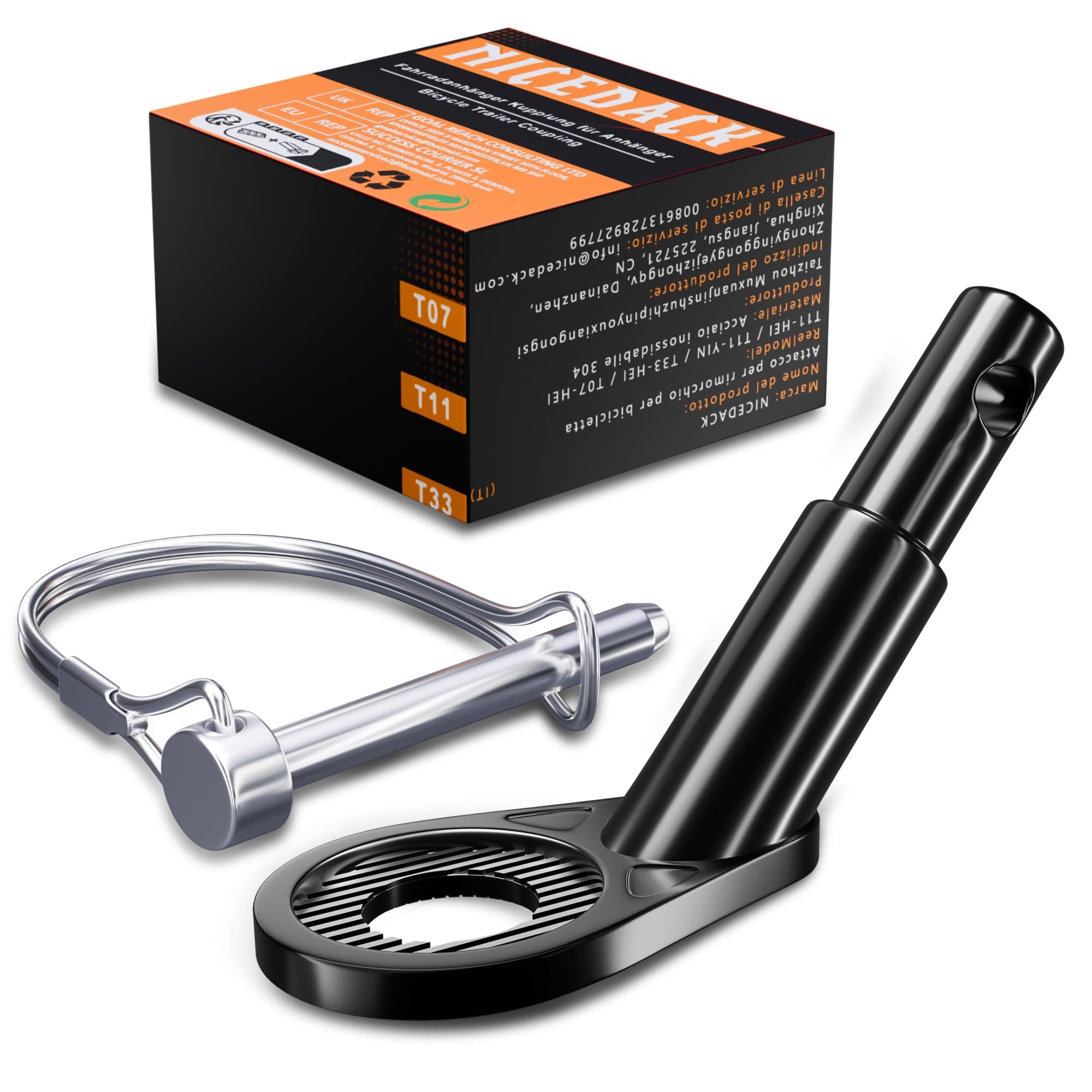 NICEDACK Bike Trailer Hitch/Coupler, Fits Most Sepnine Bicycle Trailers
