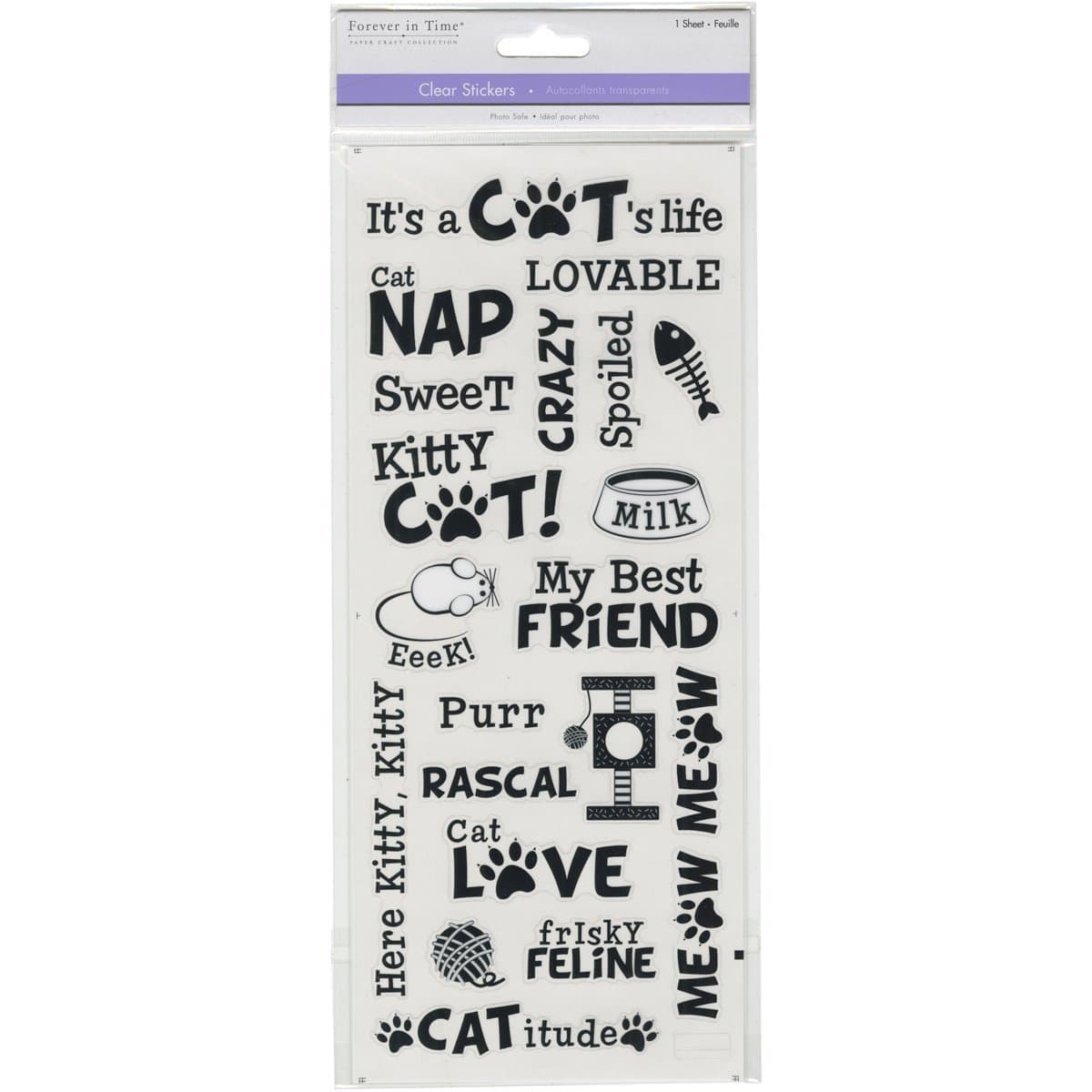 SS497-O MultiCraft Classic Theme Clear Stickers-It's A Cat's Life