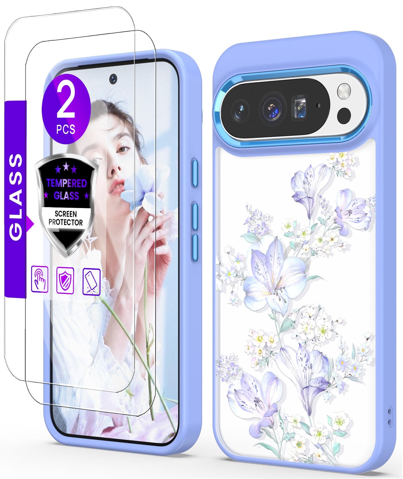 DagoRoo Crystal Clear Flower Case for Google Pixel 9/9 Pro-Daffodils
