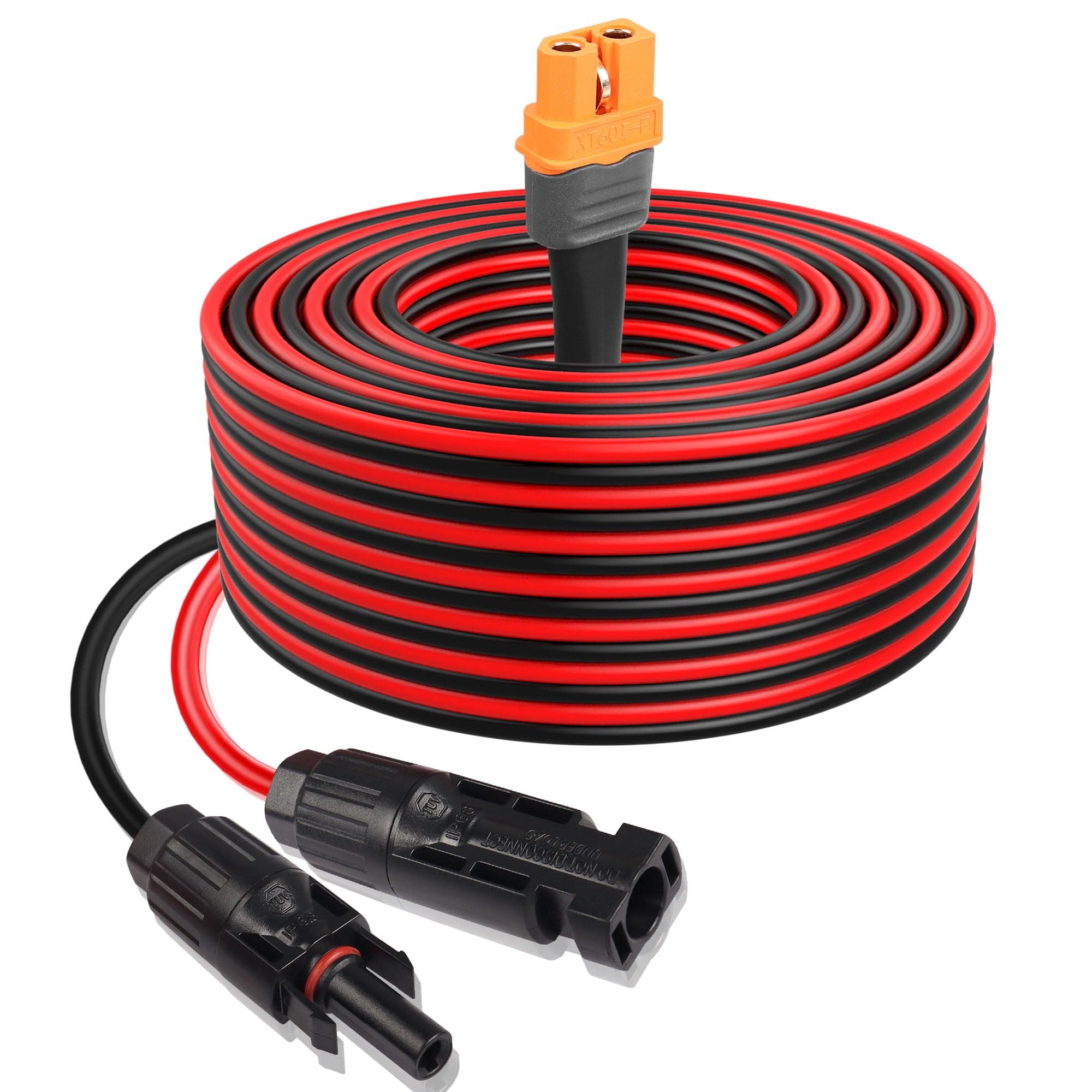 CERRXIAN 50ft/15m 12AWG Solar Panel Connector to XT60i Female Solar Panel Power Cable for Portable Power Station, RV, Lipo Battery