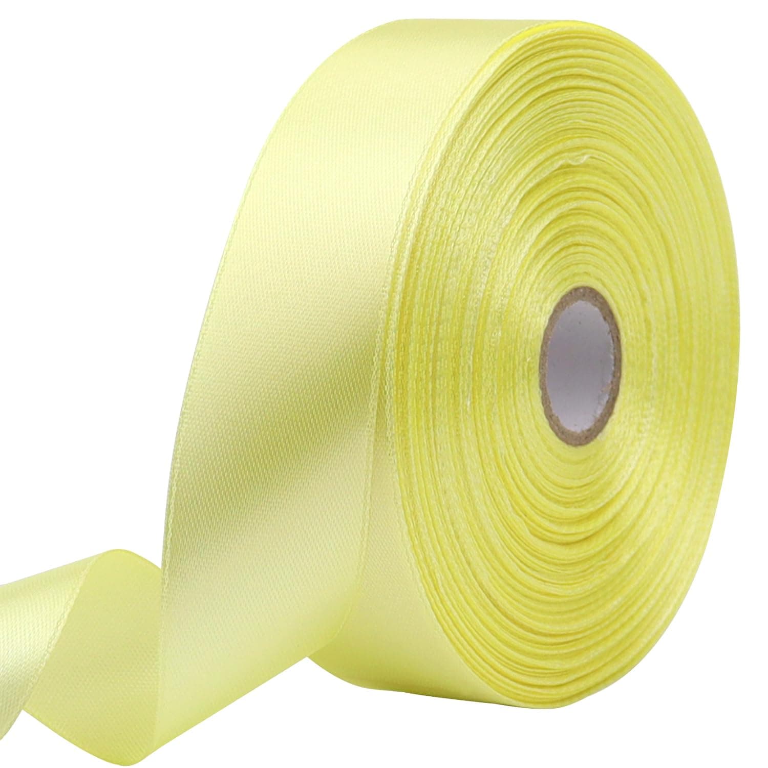 RIUNBB Cream Solid Satin Ribbon 1 Inch 50 Yards Solid Polyester Fabric Ribbon for Gift Wrapping Wedding Christmas Baby Shower Birthday Party Decoration Handmade Immortal Flower Craft