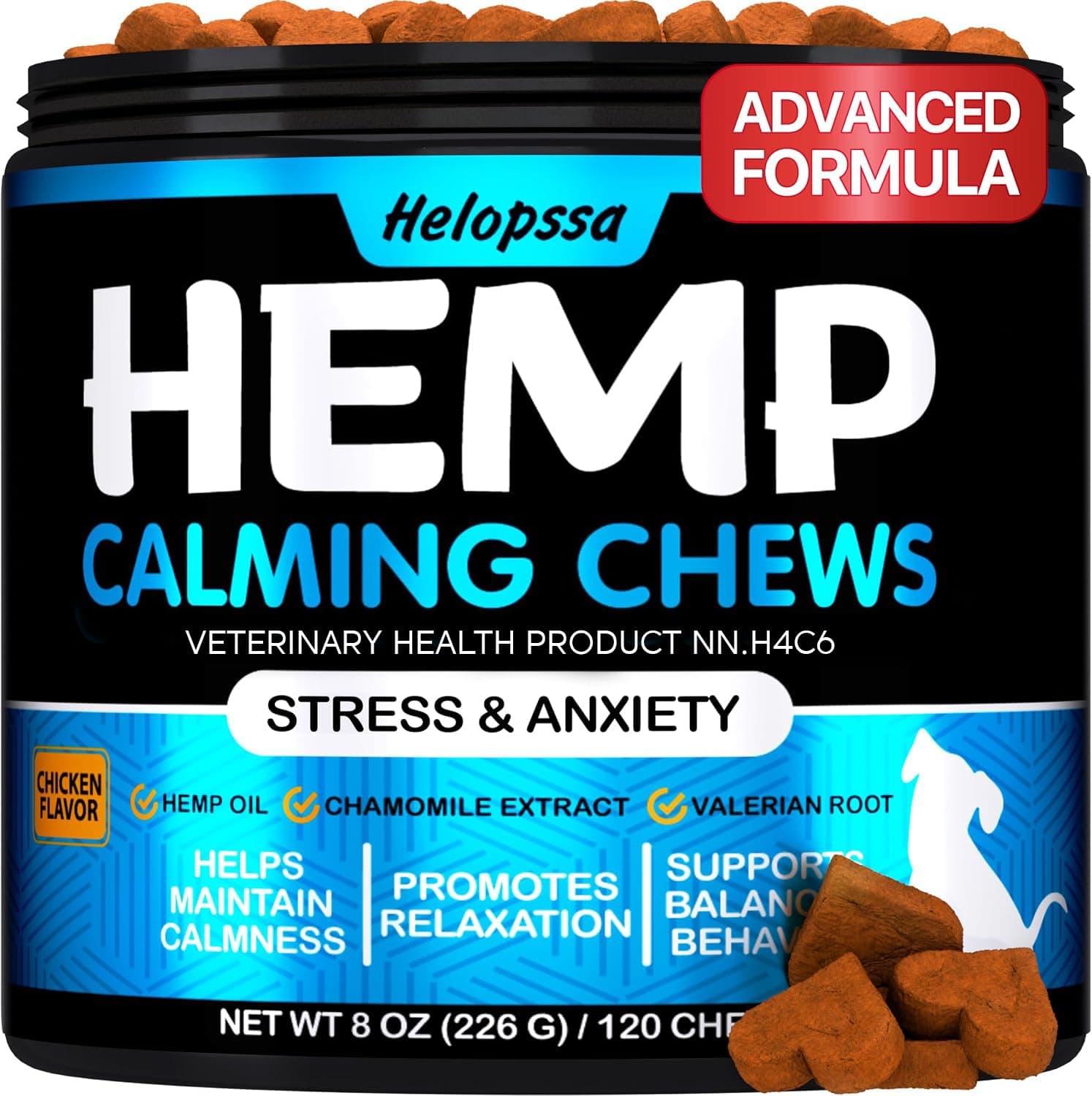 Hemp Calming Chews for Dogs - 120 Treats - Dog Сalming Сhews for Anxiety
